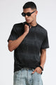 Minimal Textured Crew Neck Black T-Shirt