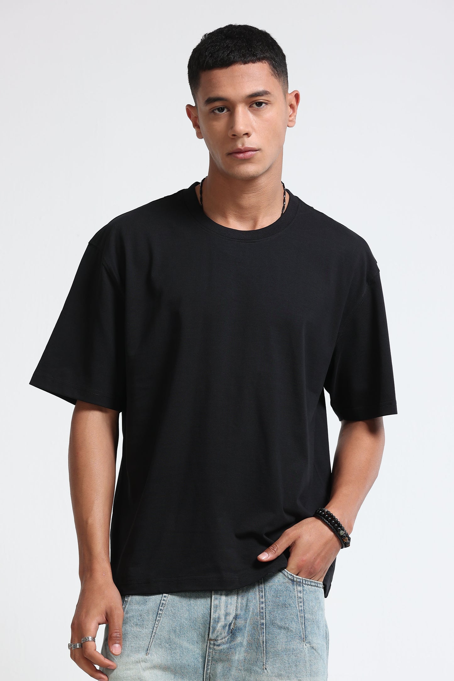 Black Oversized Crew Neck T-Shirt