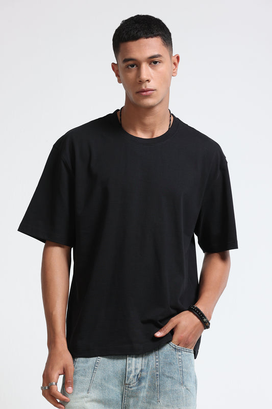 Black Oversized Crew Neck T-Shirt