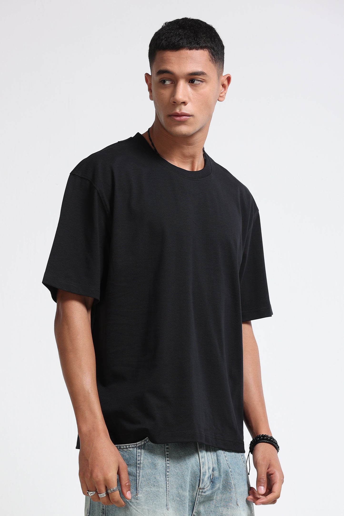 Black Oversized Crew Neck T-Shirt