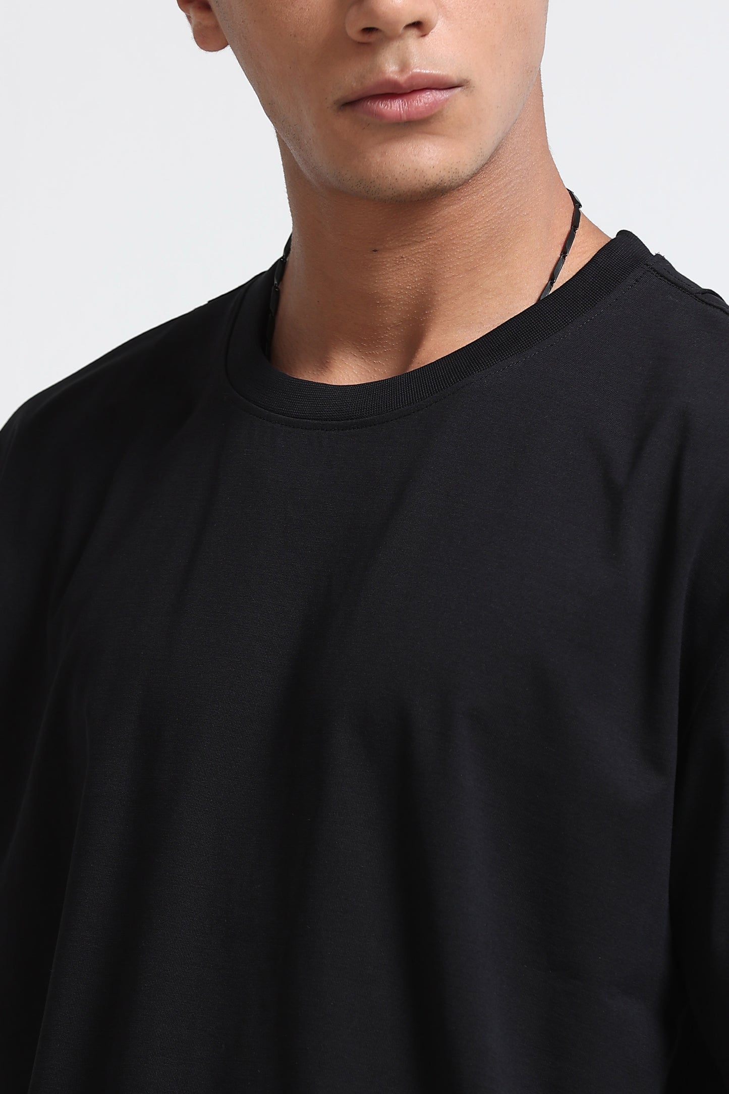 Black Oversized Crew Neck T-Shirt