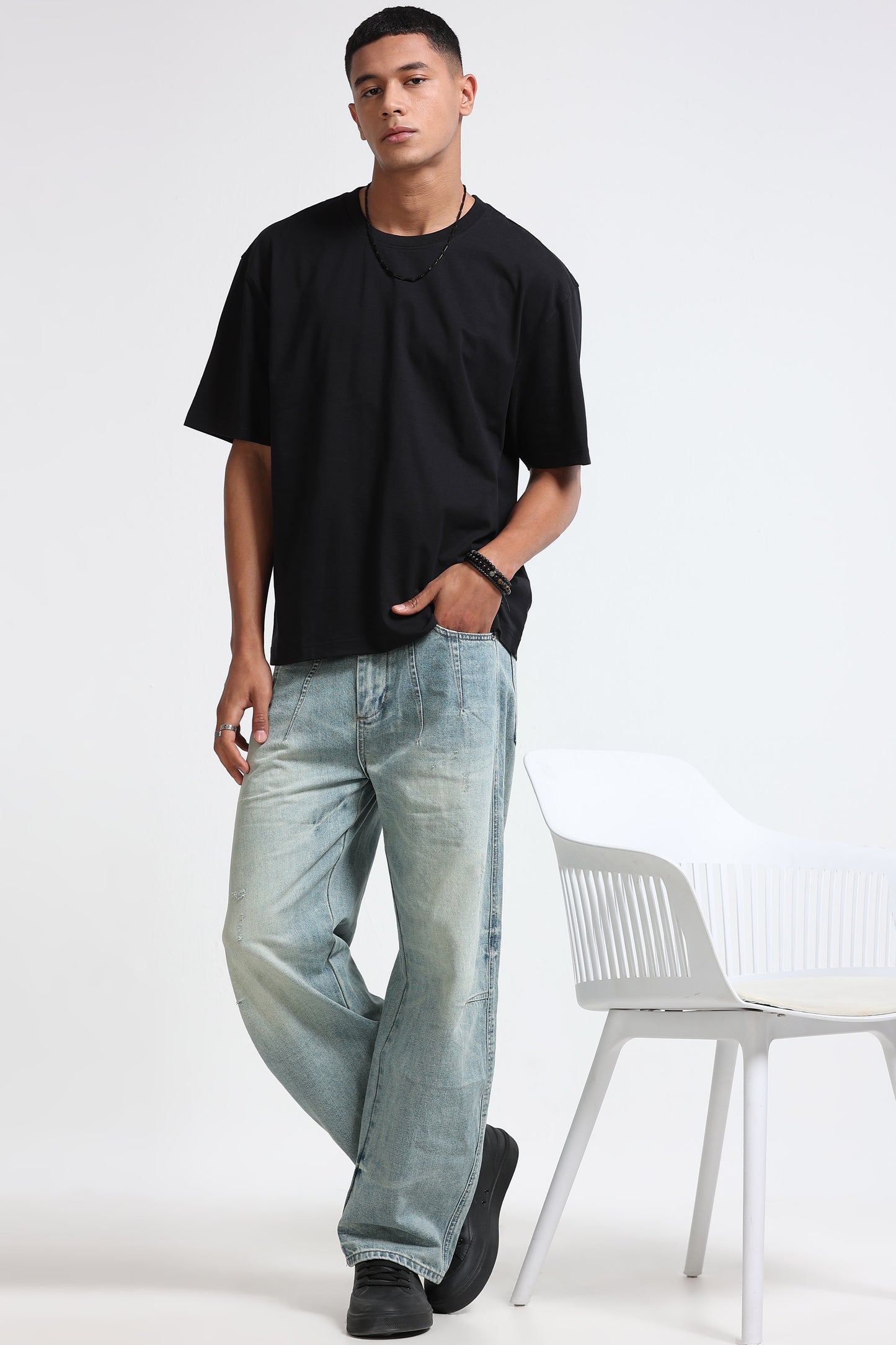 Black Oversized Crew Neck T-Shirt
