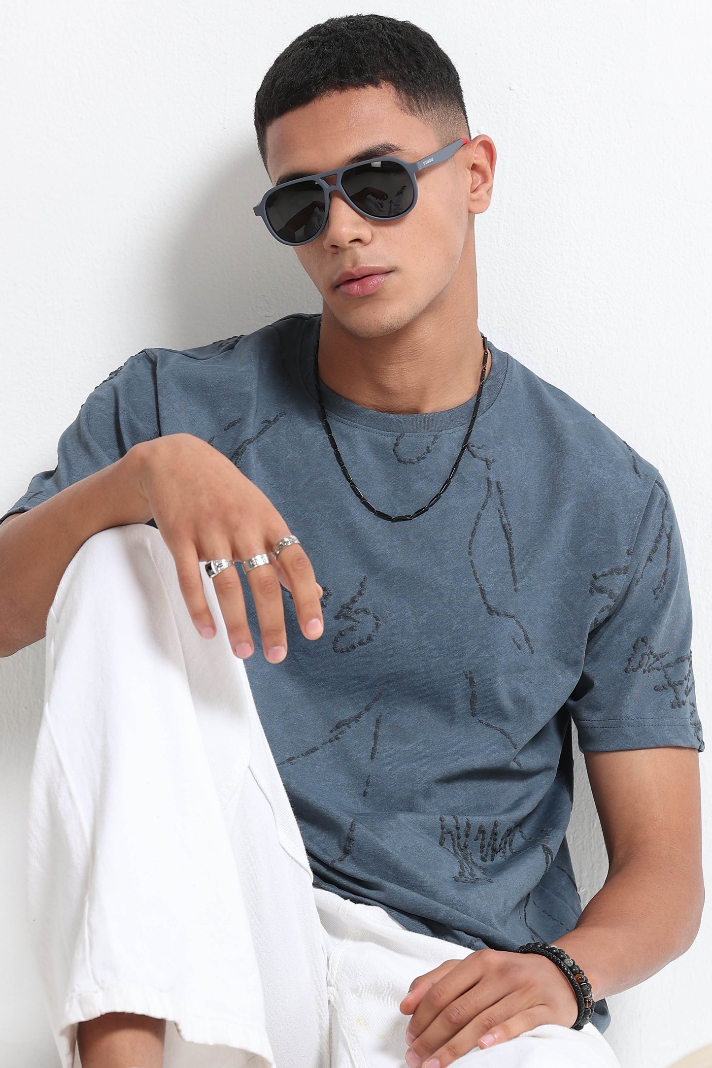 Relaxed Fit Denim Blue T-Shirt