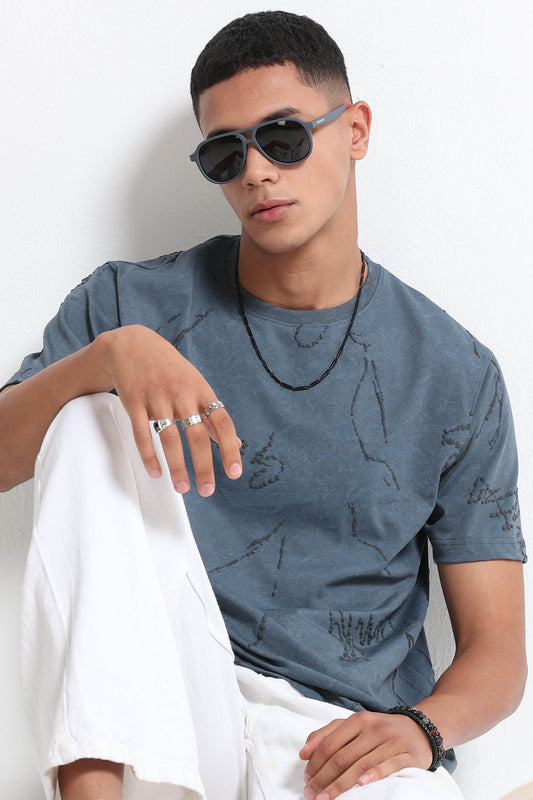 Relaxed Fit Denim Blue T-Shirt