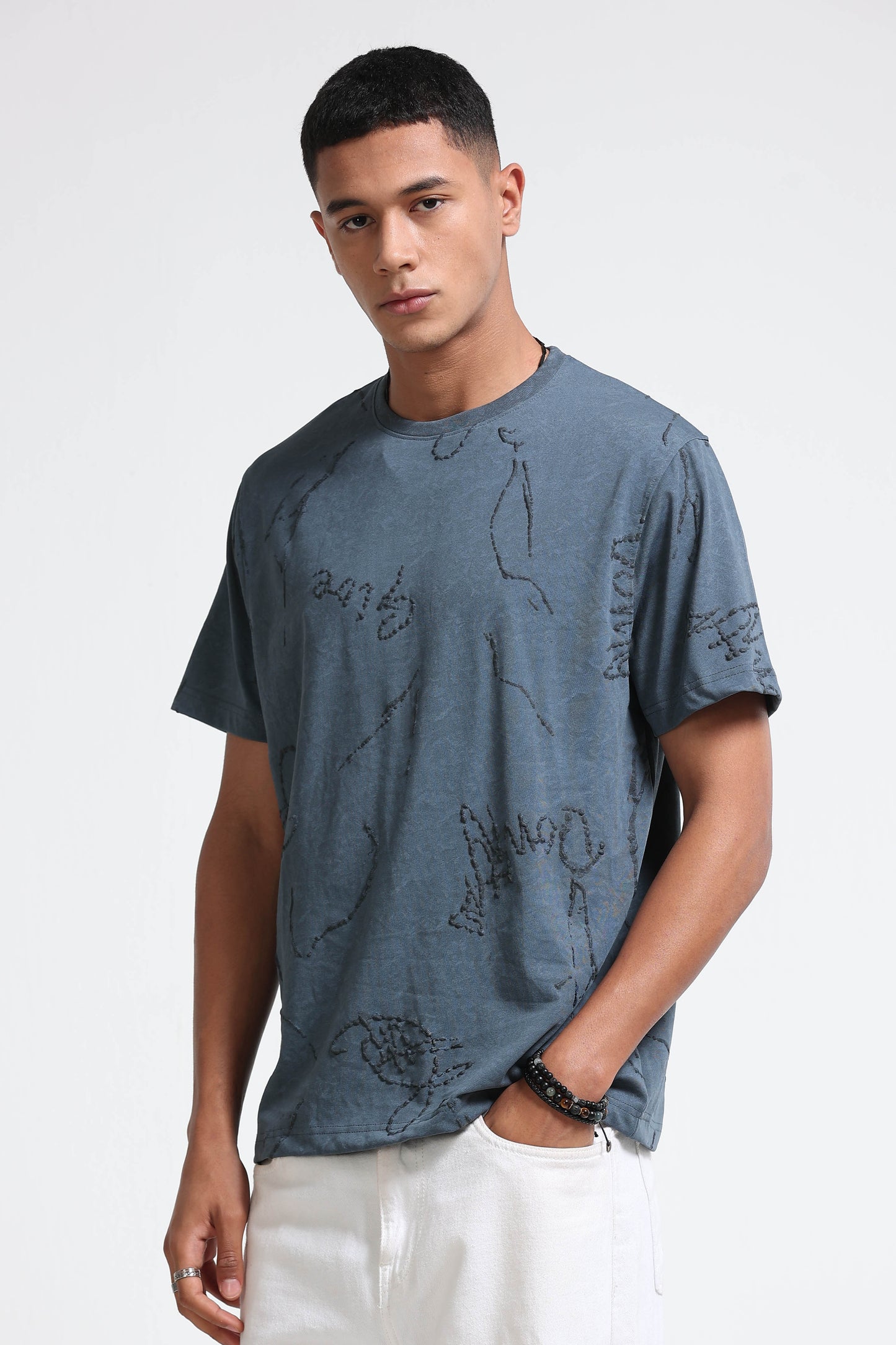 Relaxed Fit Denim Blue T-Shirt