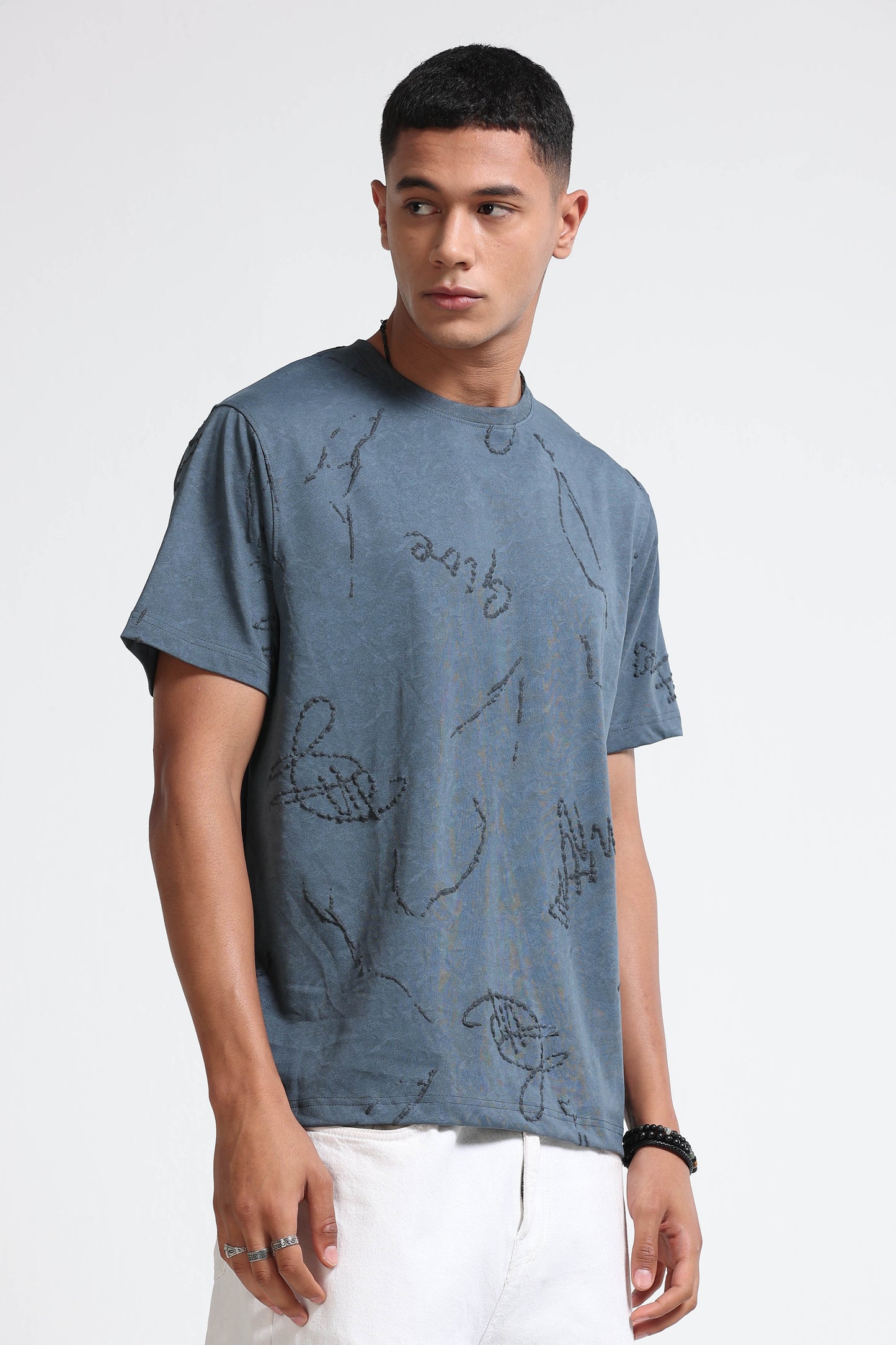 Relaxed Fit Denim Blue T-Shirt