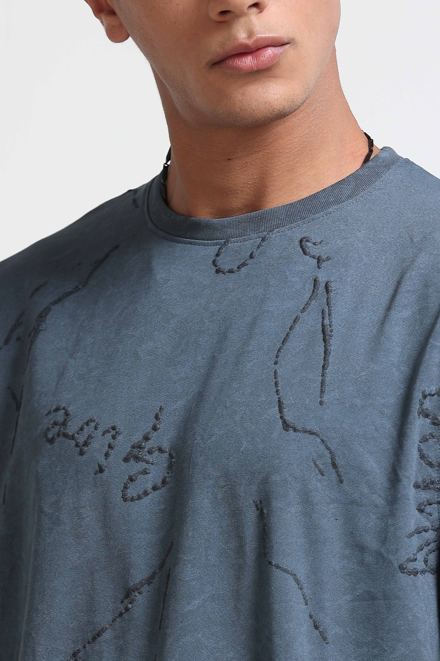 Relaxed Fit Denim Blue T-Shirt