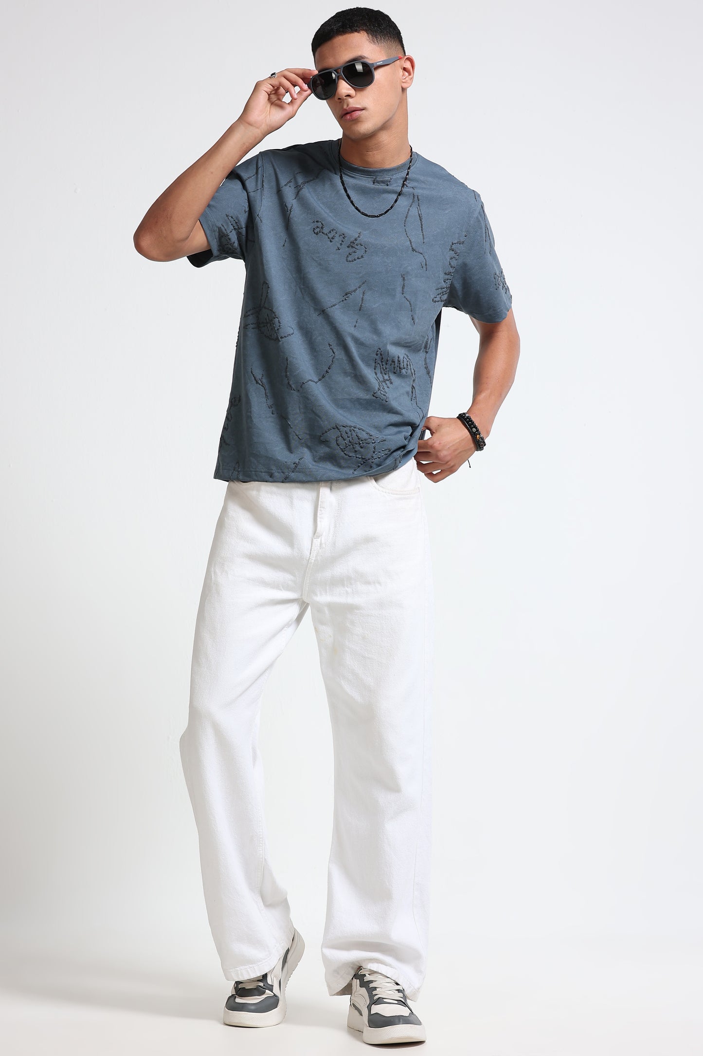 Relaxed Fit Denim Blue T-Shirt