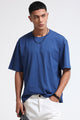 Blue Oversized Crew Neck T-Shirt
