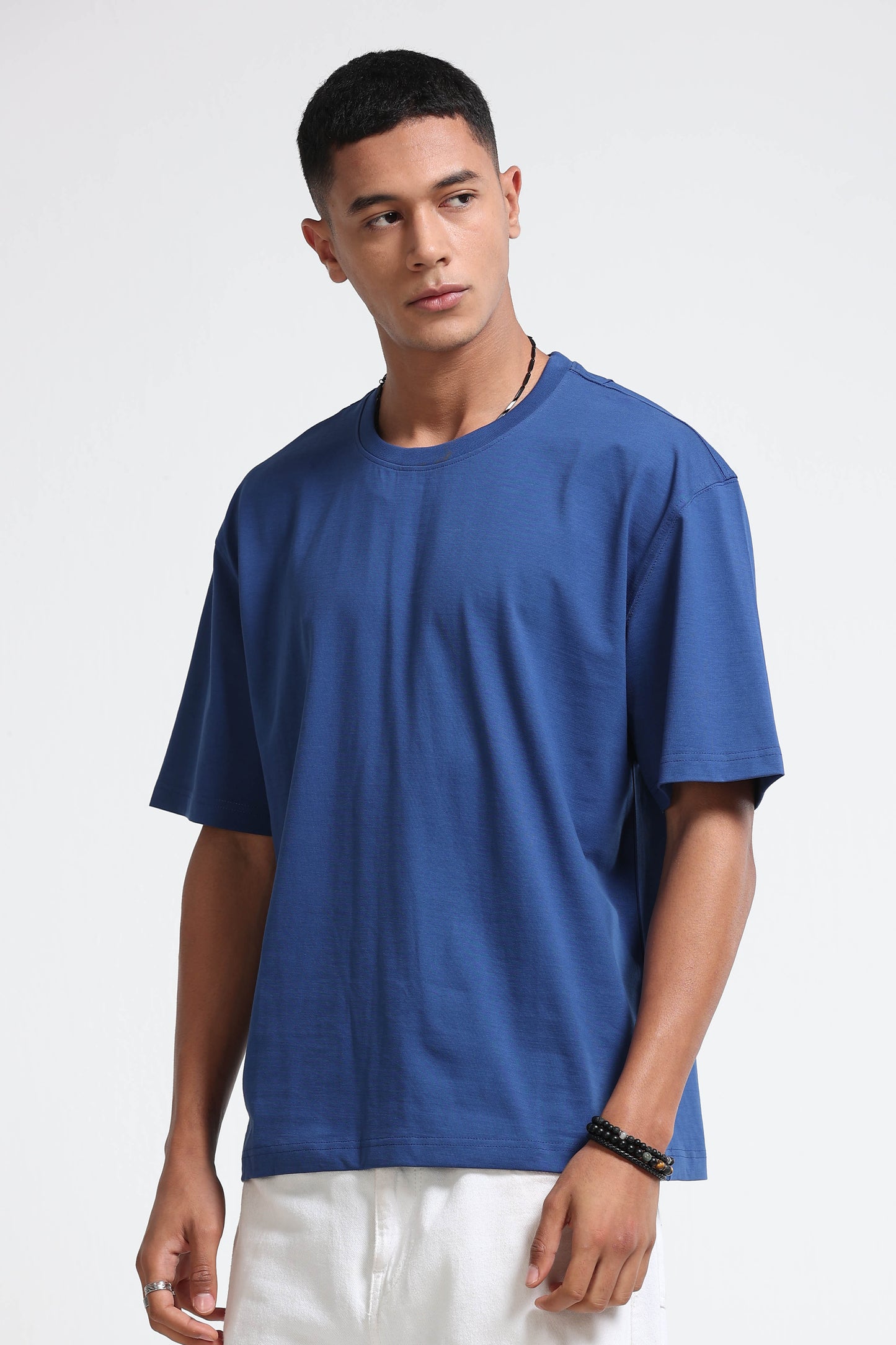 Blue Oversized Crew Neck T-Shirt
