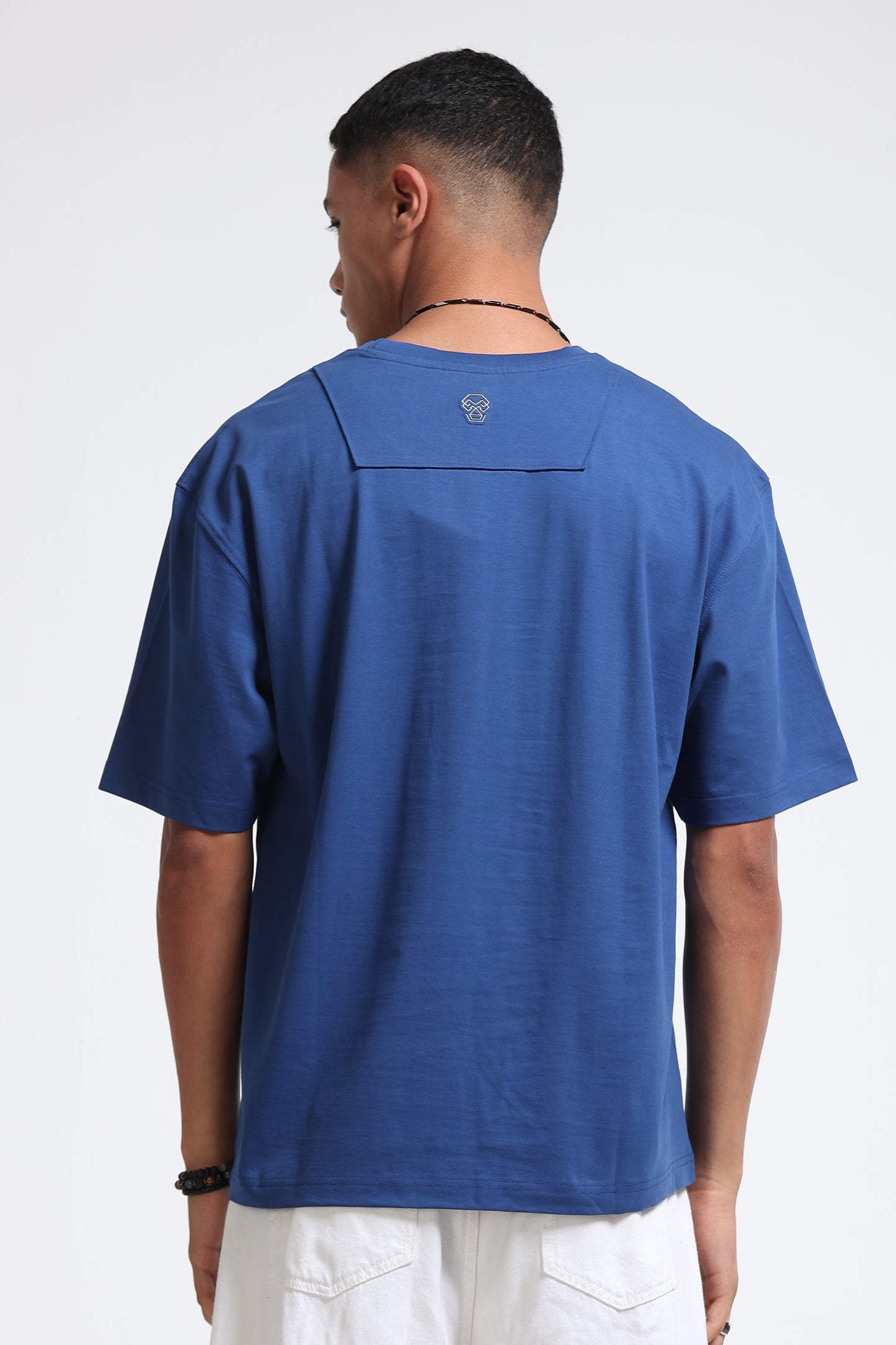 Blue Oversized Crew Neck T-Shirt