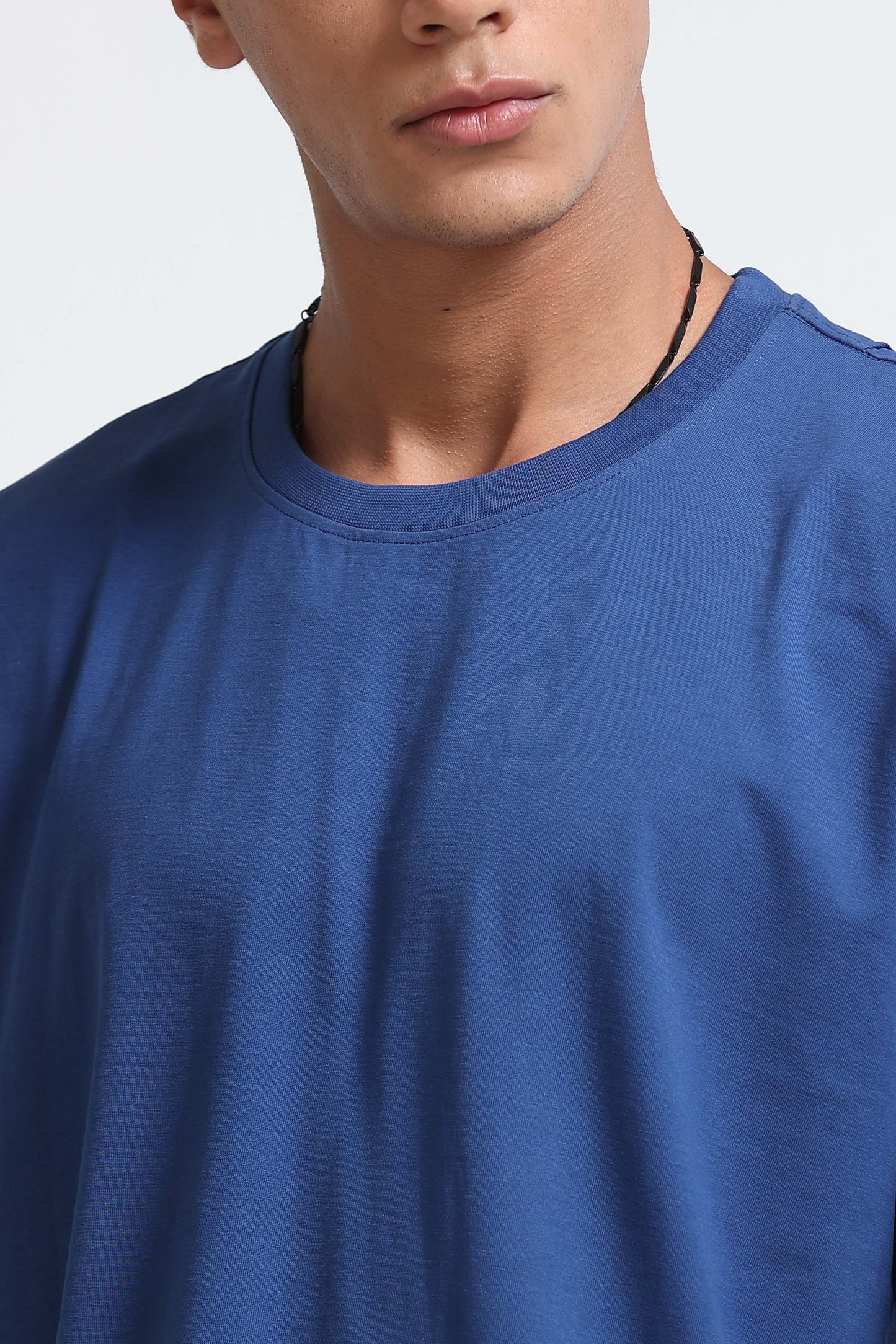 Blue Oversized Crew Neck T-Shirt