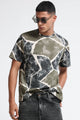 Modern Abstract Print Olive T-Shirt