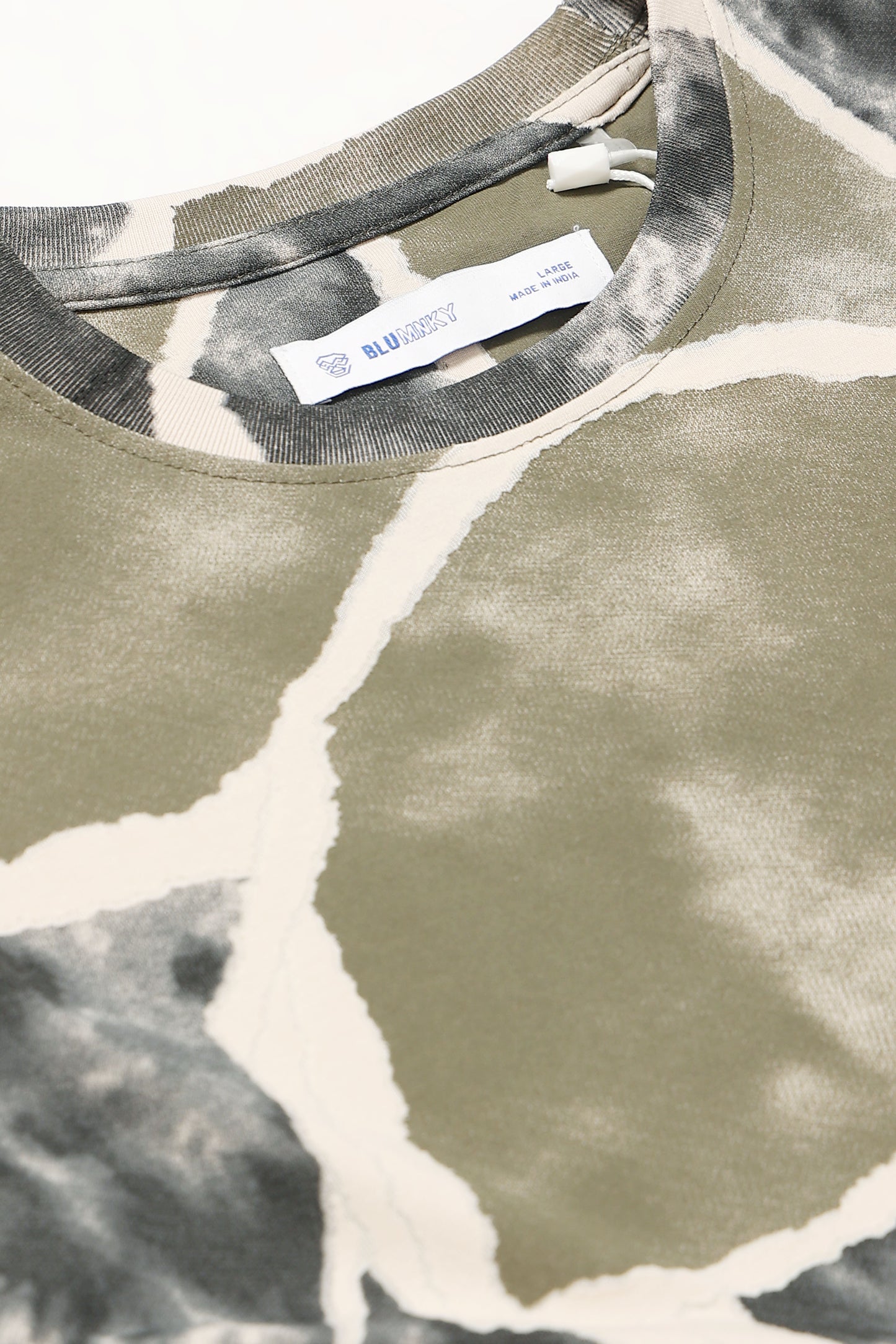 Modern Abstract Print Olive T-Shirt
