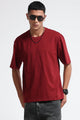 Maroon Oversized Crew Neck T-Shirt