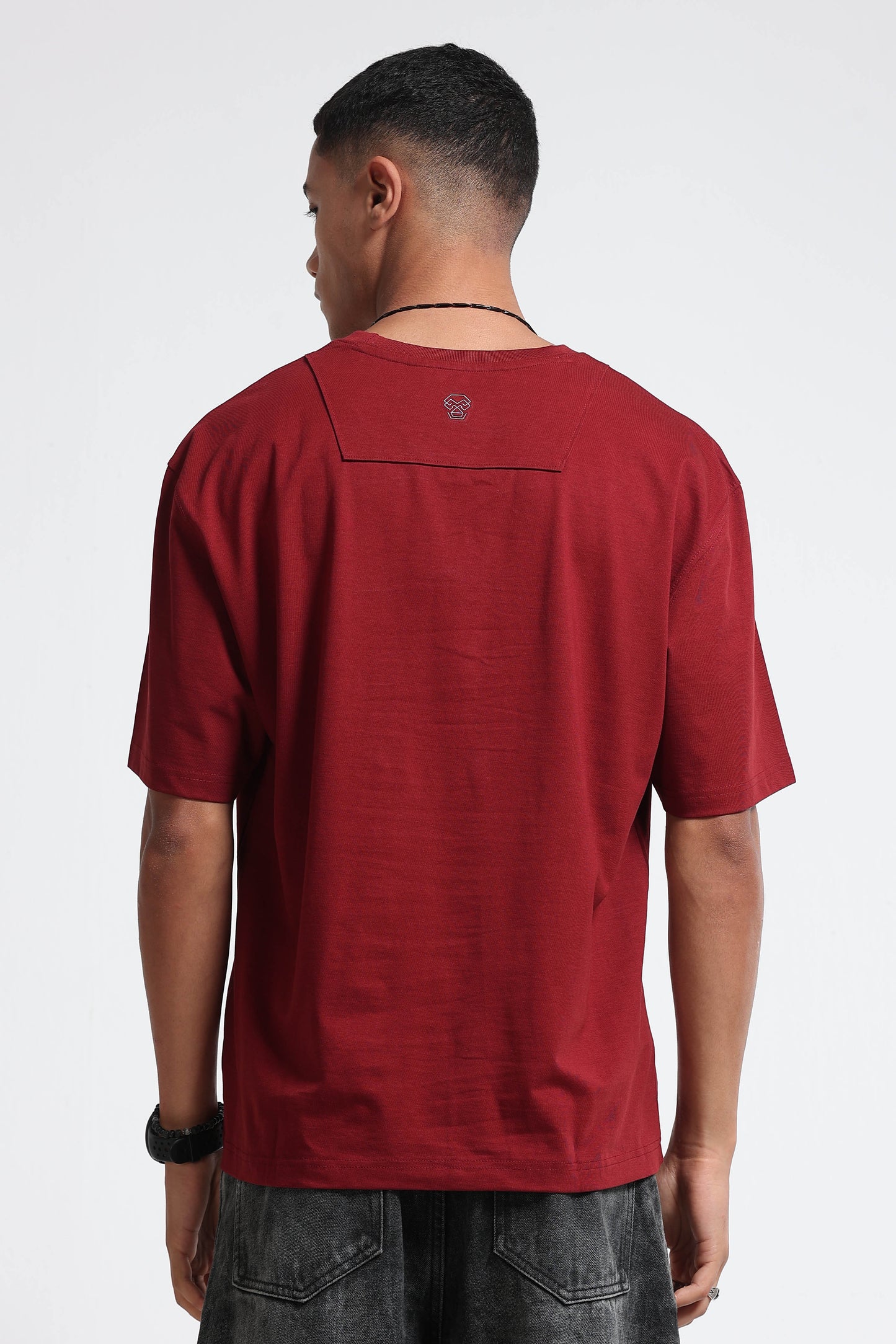 Maroon Oversized Crew Neck T-Shirt