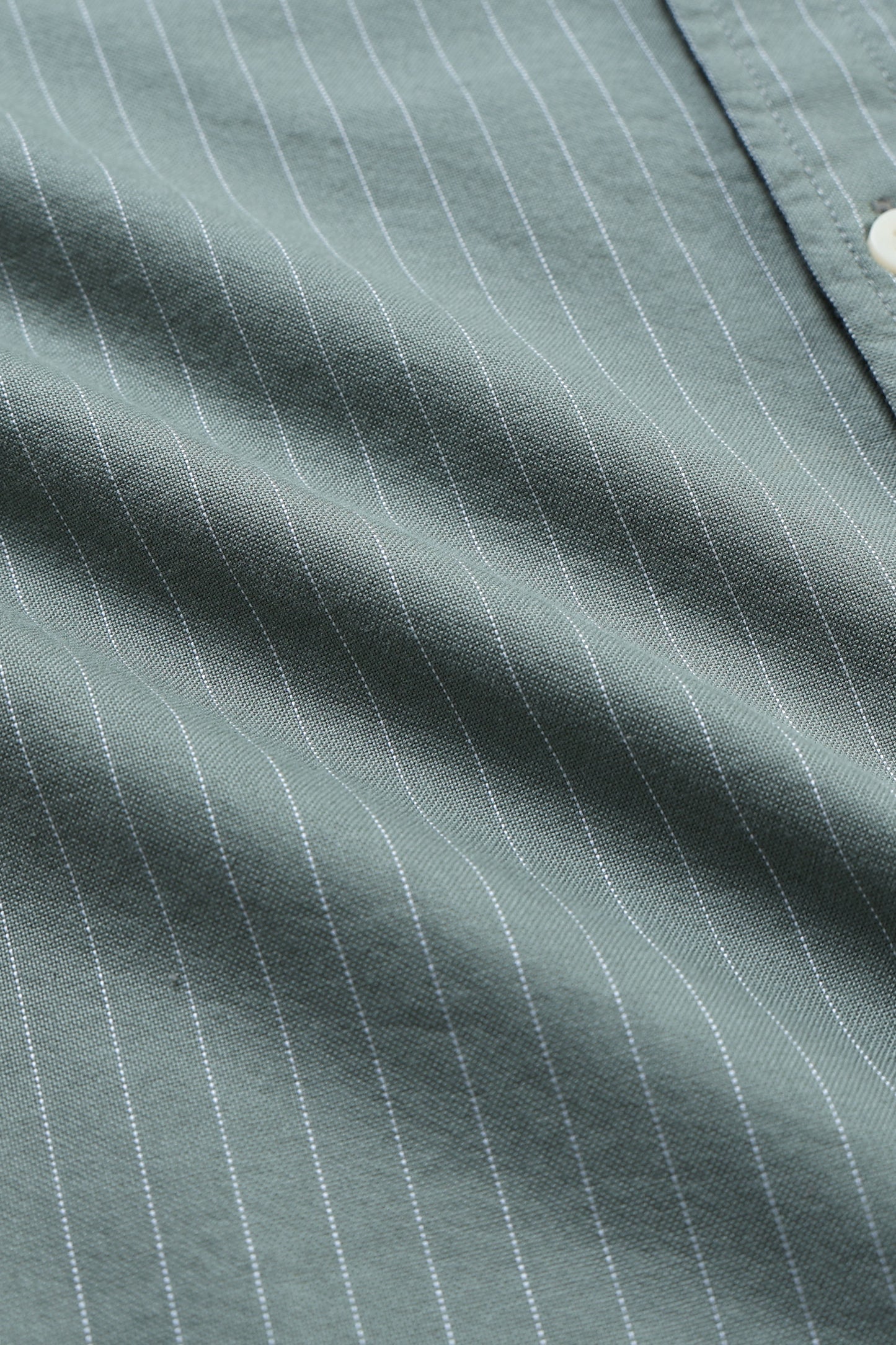 Slim Striped Cotton Oxford Shirt Green