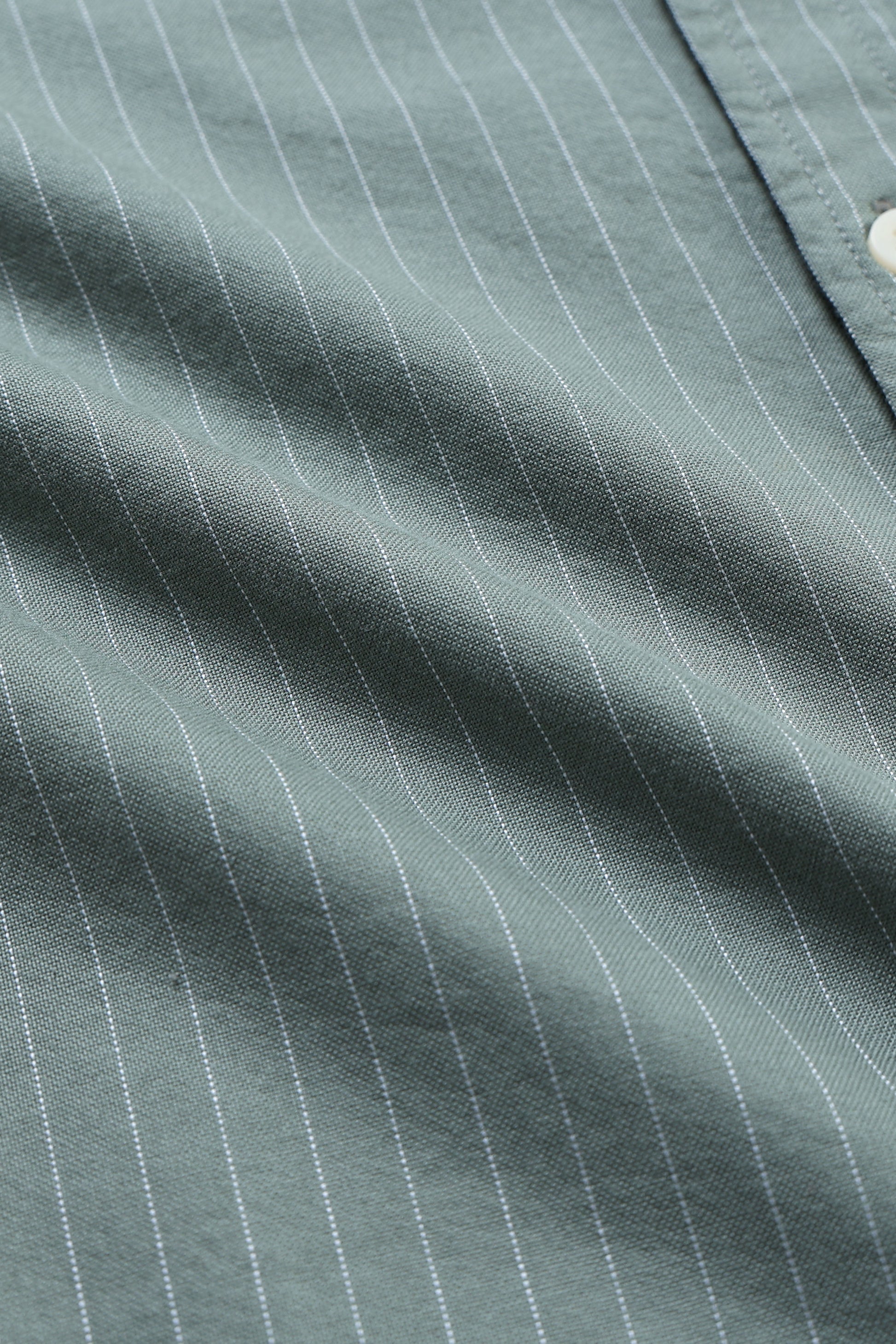 Slim Striped Cotton Oxford Shirt Green