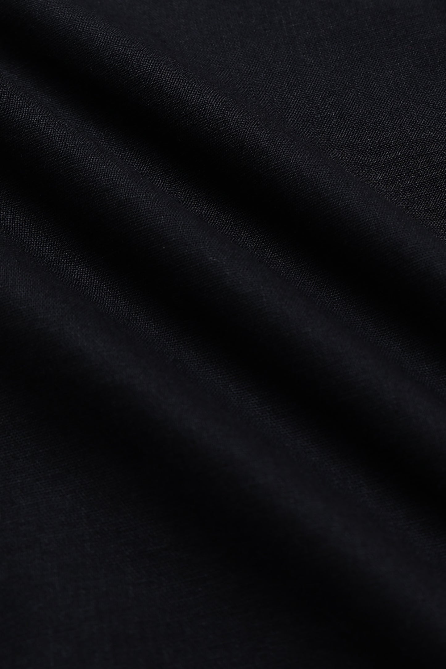 Classic Cotton Linen Button-Down Shirt Black