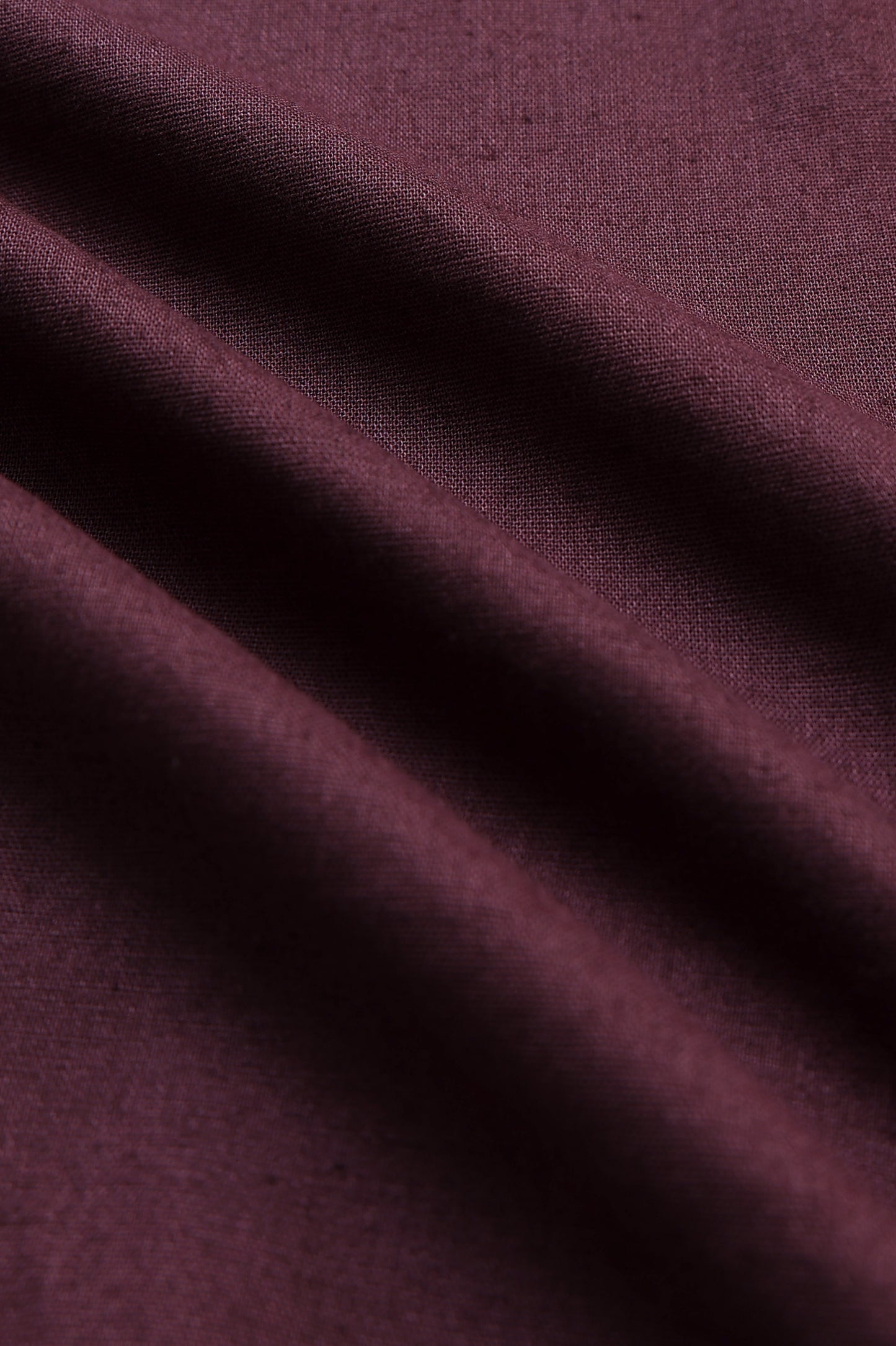 Classic Cotton Linen Button-Down Shirt Burgundy