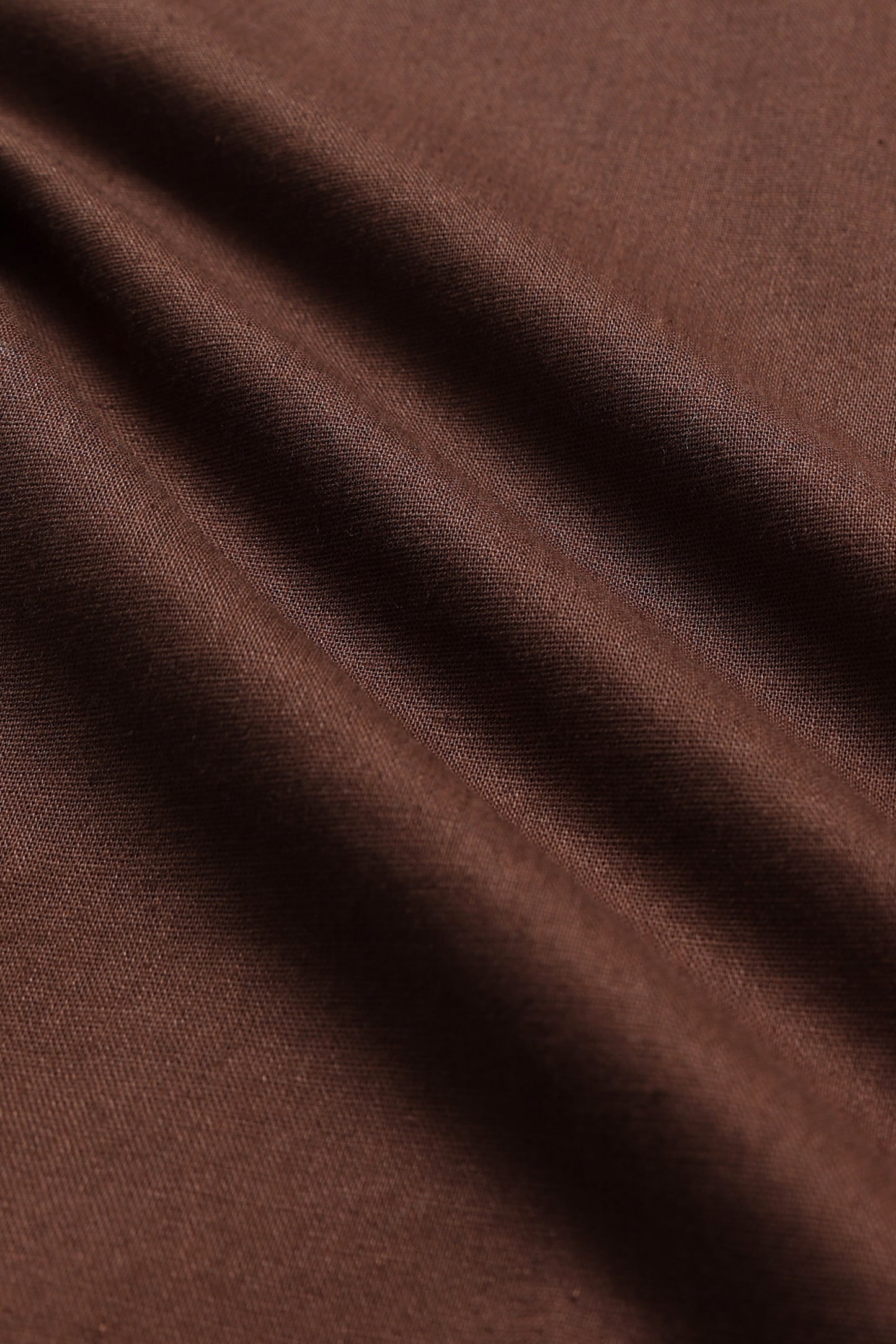 Classic Cotton Linen Button-Down Shirt Dk Brown