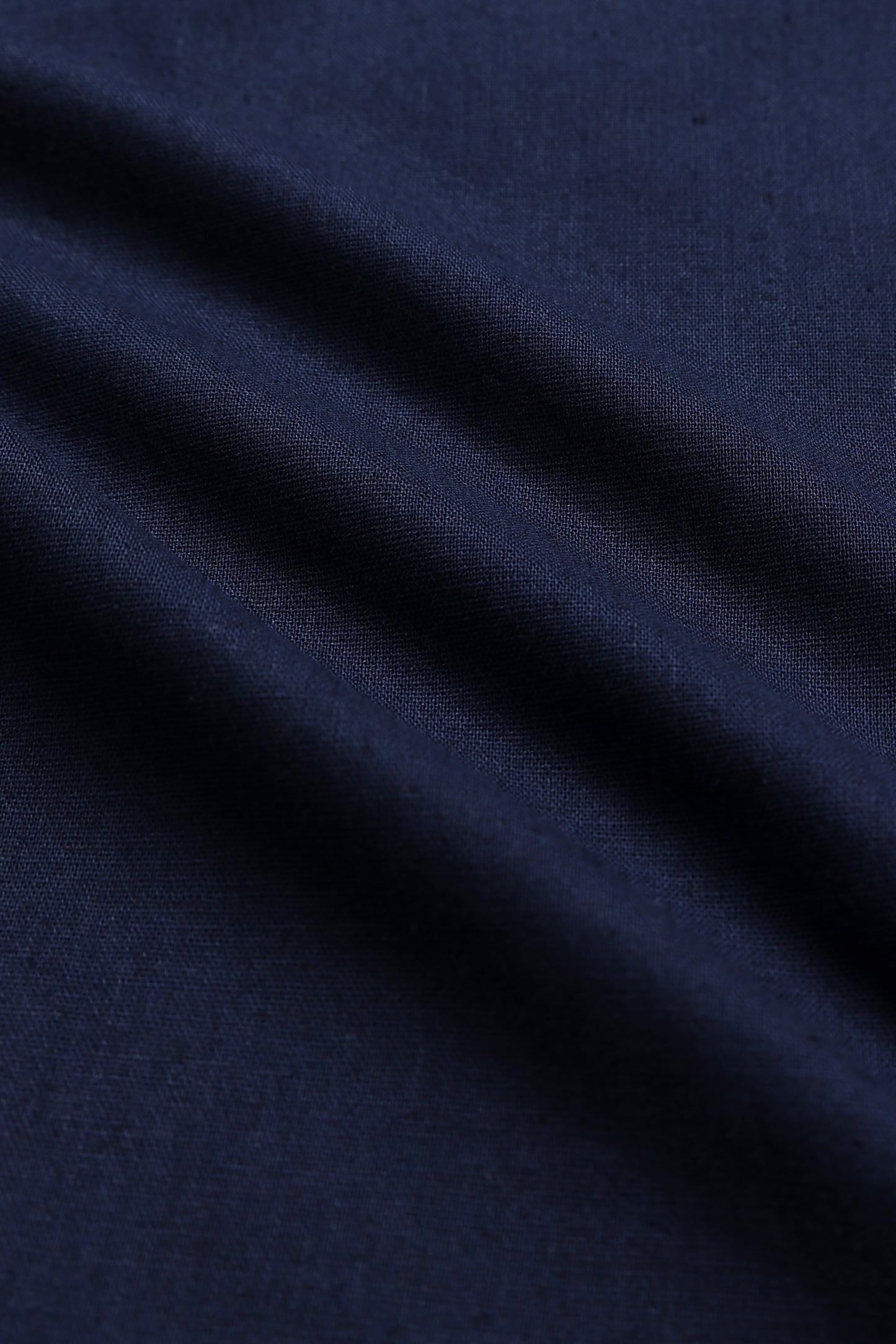 Classic Cotton Linen Button-Down Shirt Navy