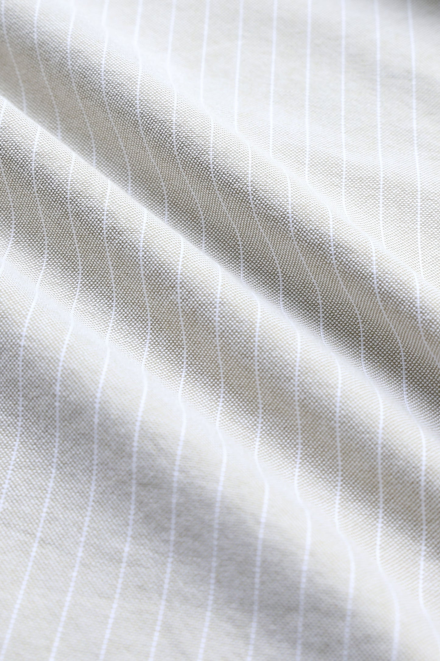 Slim Striped Cotton Oxford Shirt Lt Beige