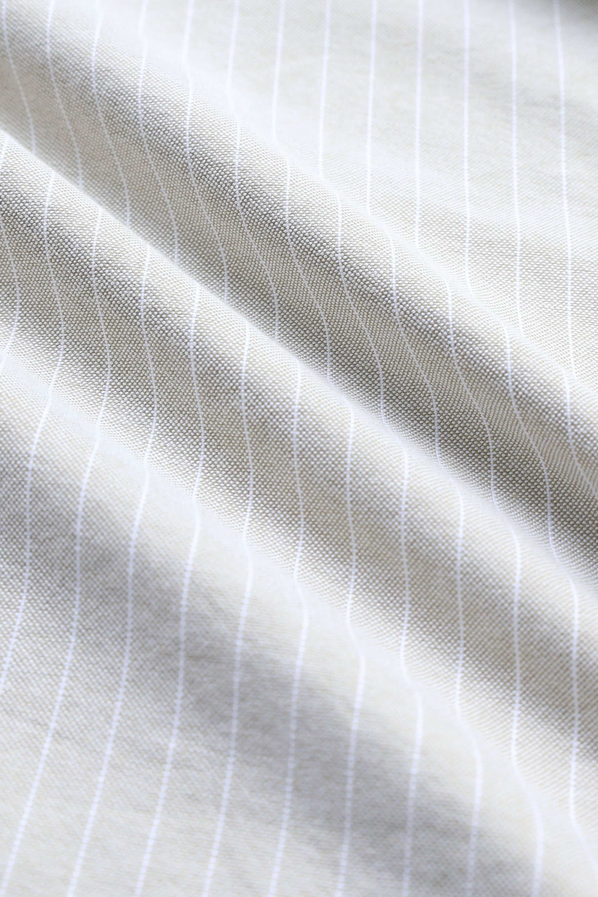 Slim Striped Cotton Oxford Shirt Lt Beige