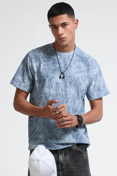 Casual Relaxed Fit Lt Blue T-Shirt