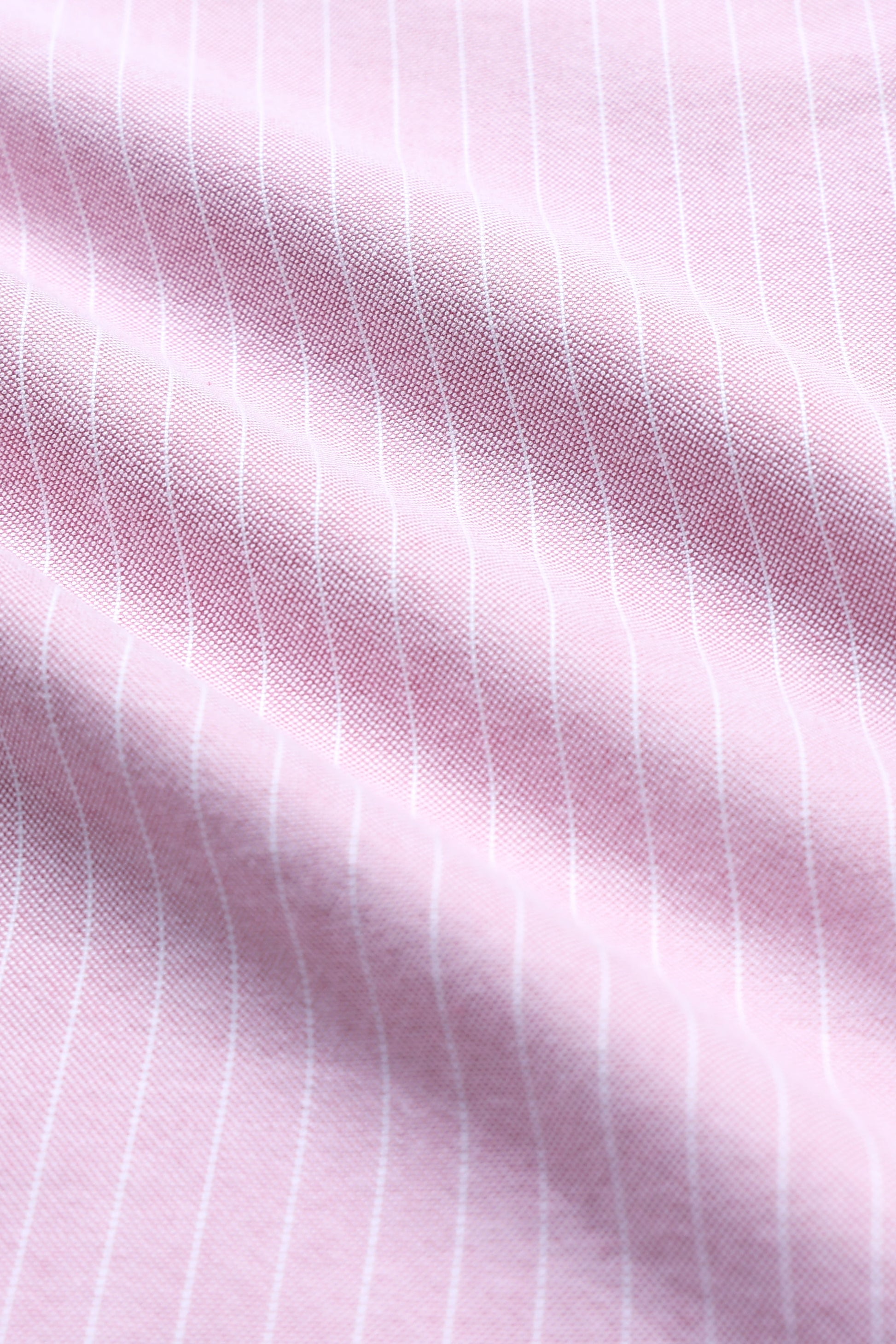 Slim Striped Cotton Oxford Shirt Pink