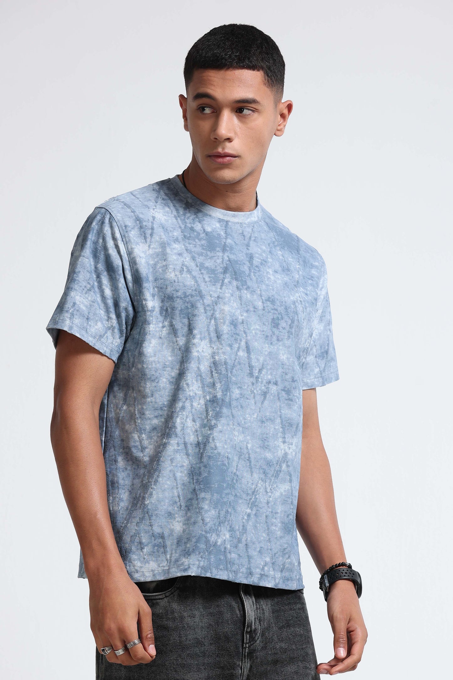 Casual Relaxed Fit Lt Blue T-Shirt