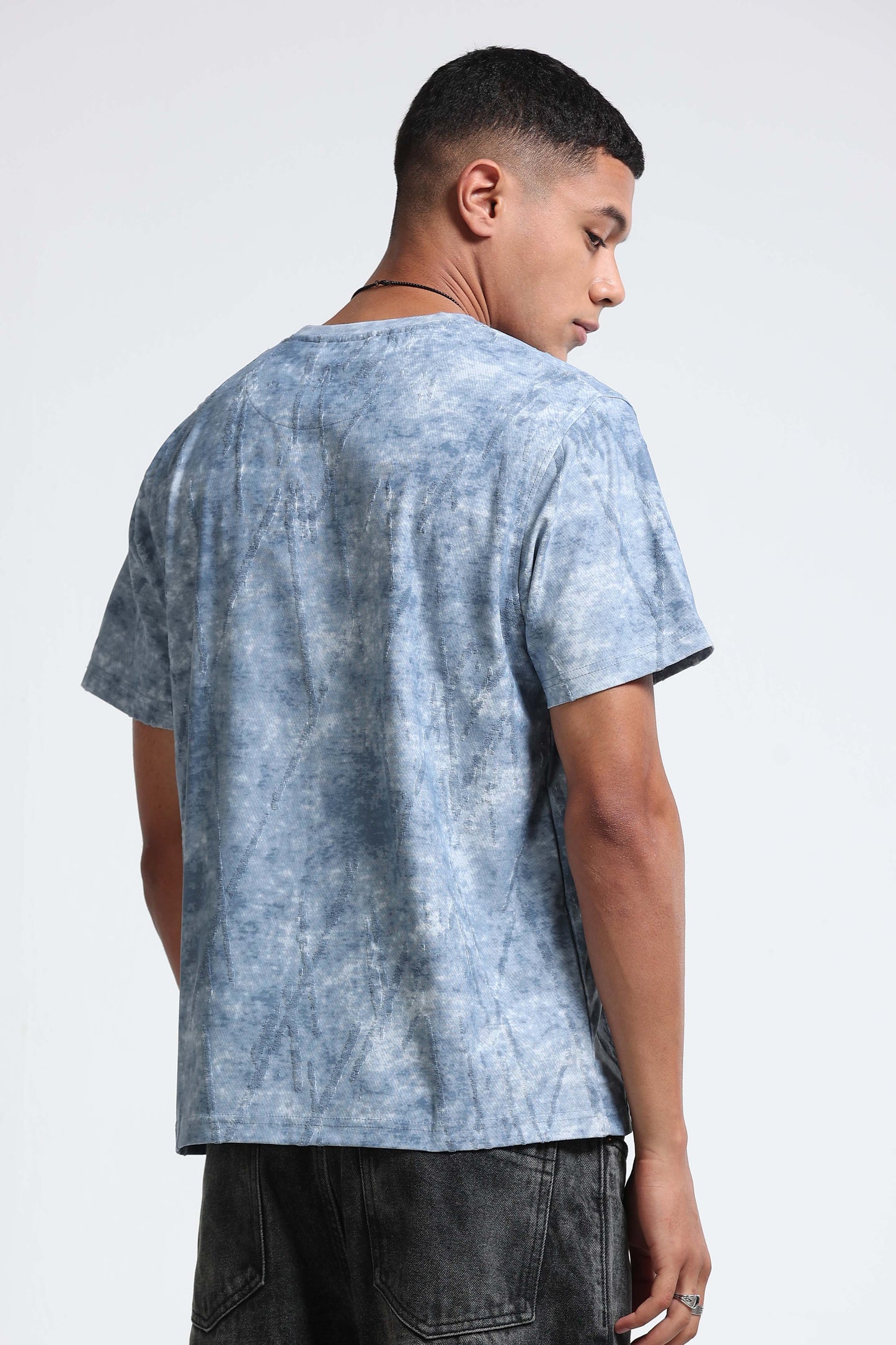 Casual Relaxed Fit Lt Blue T-Shirt