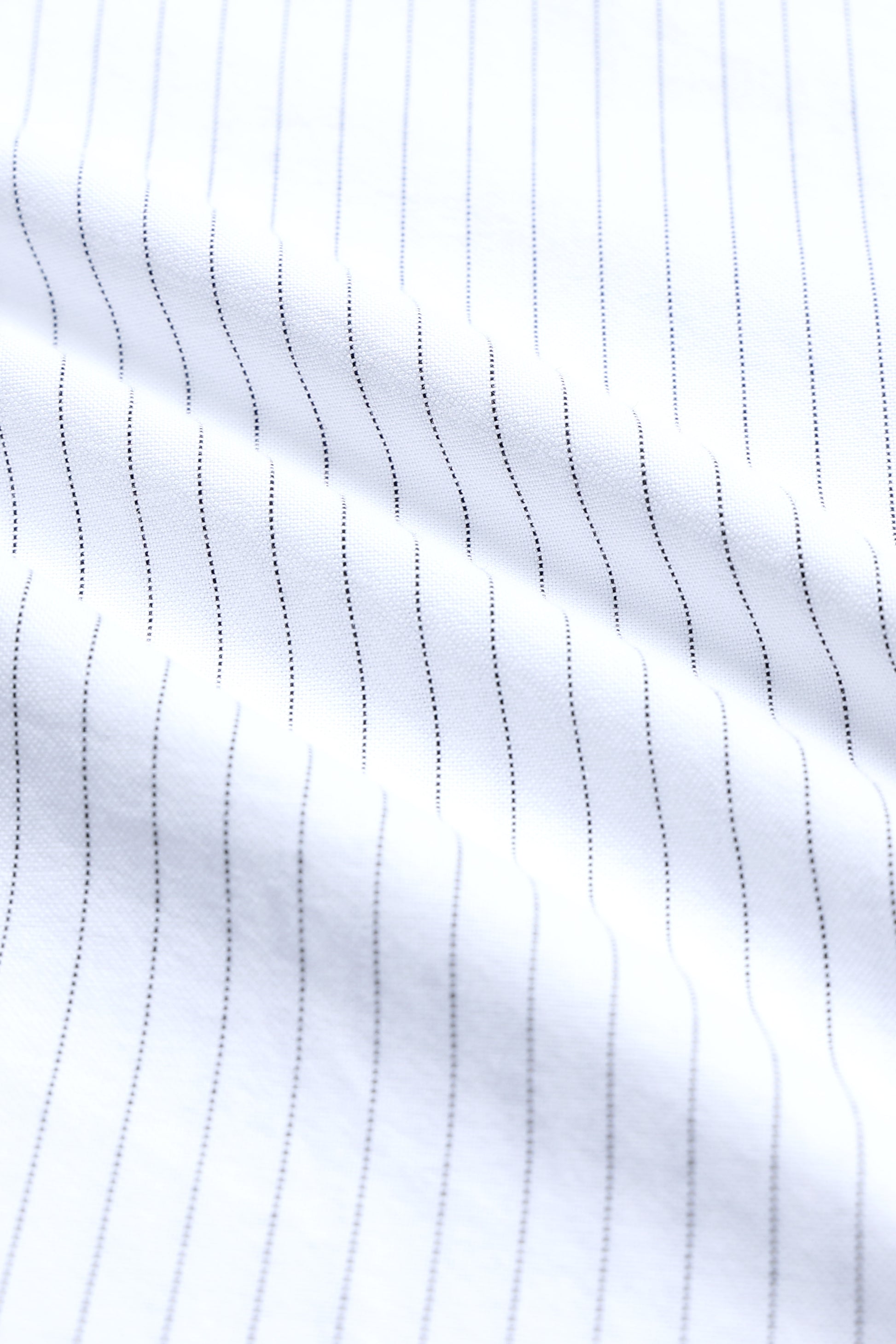 Slim Striped Cotton Oxford Shirt White