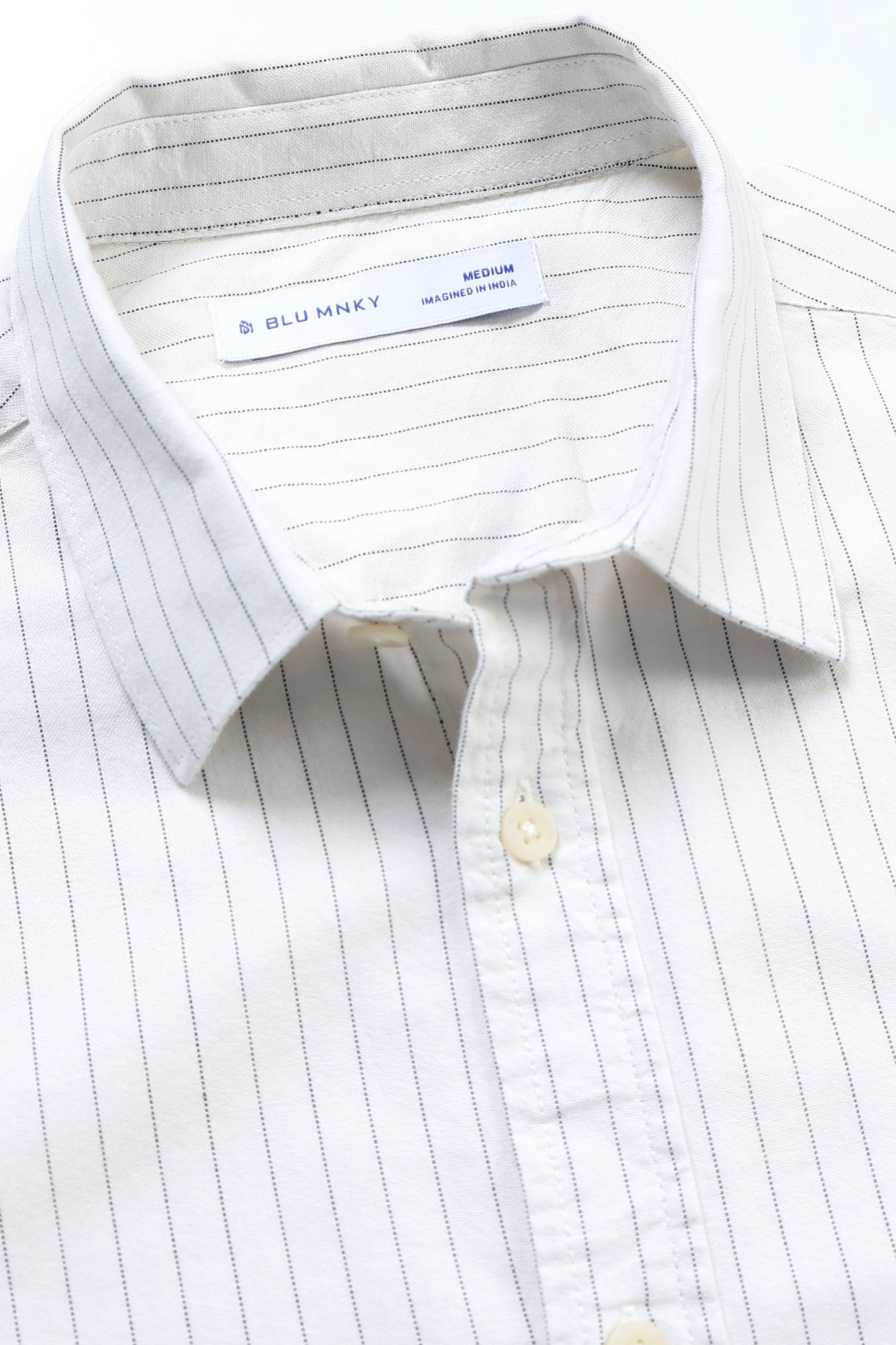 Slim Striped Cotton Oxford Shirt Lt Cream