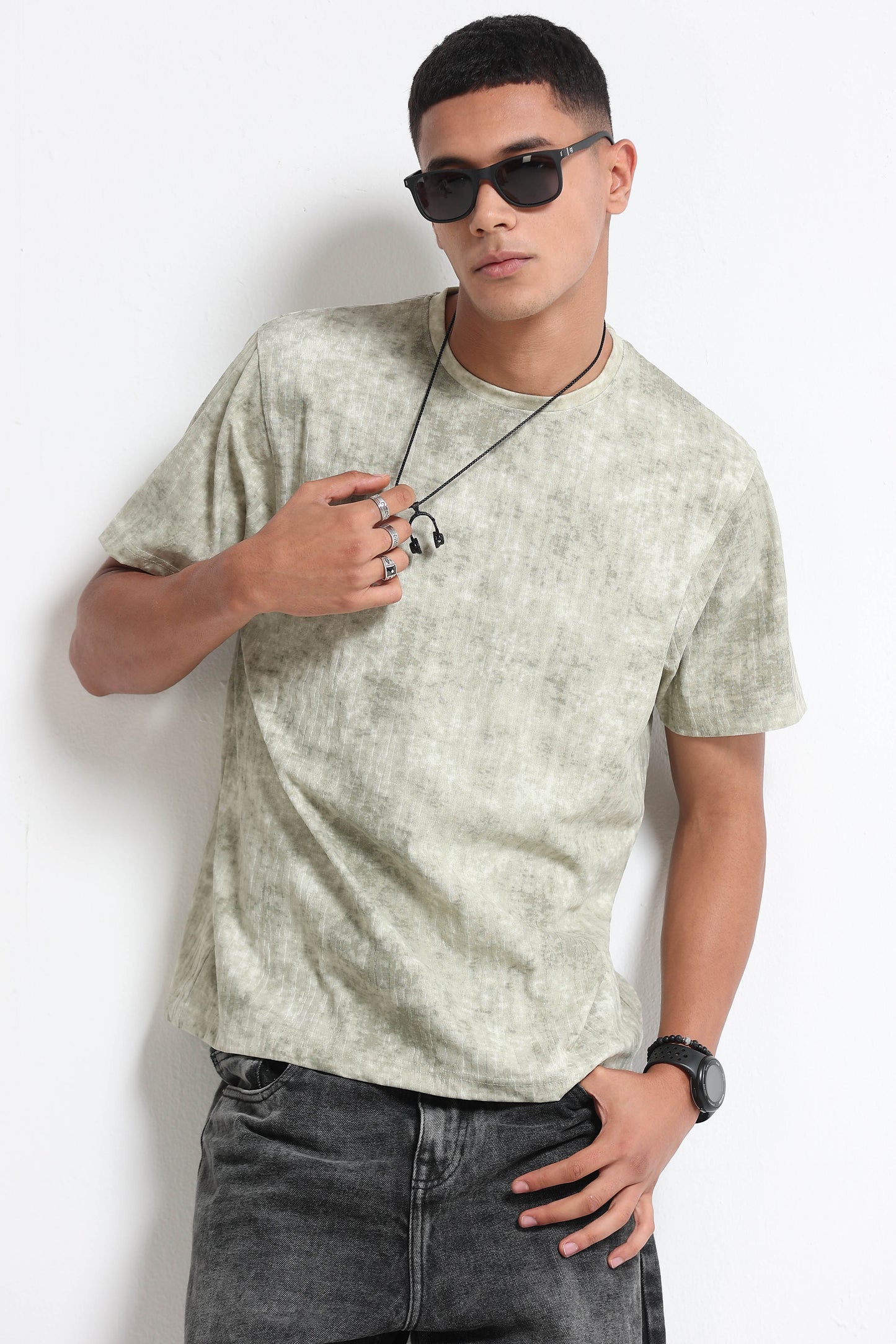 Casual Relaxed Fit Lt Green T-Shirt