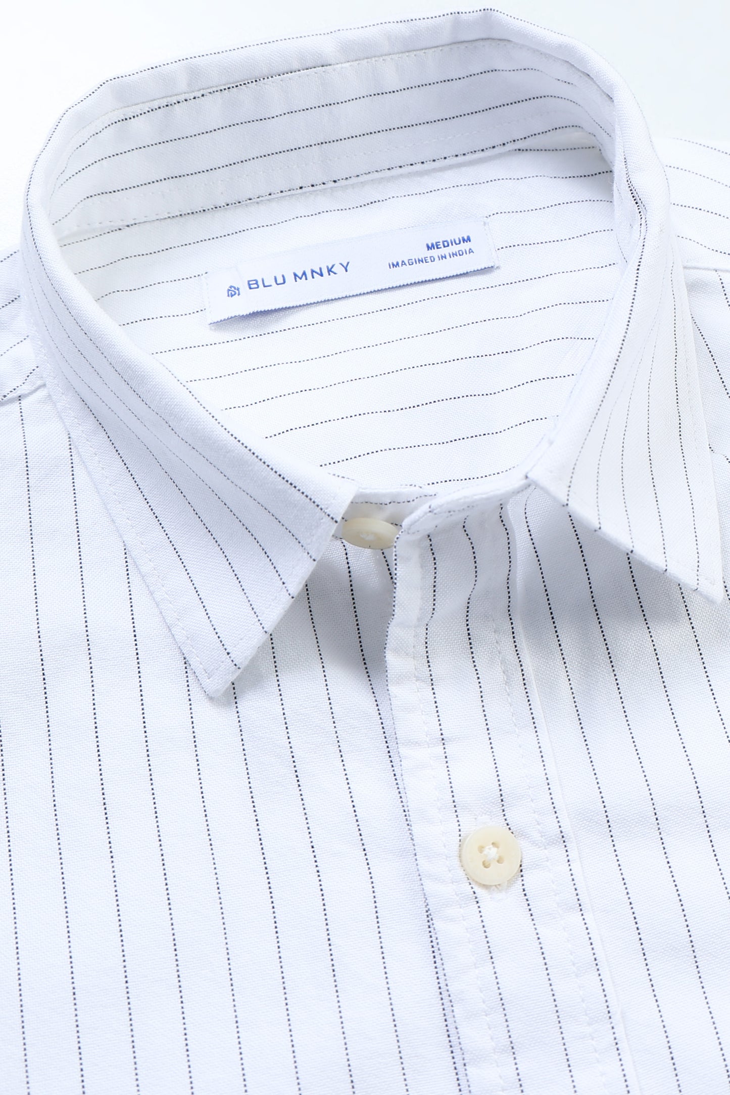 Slim Striped Cotton Oxford Shirt Off White
