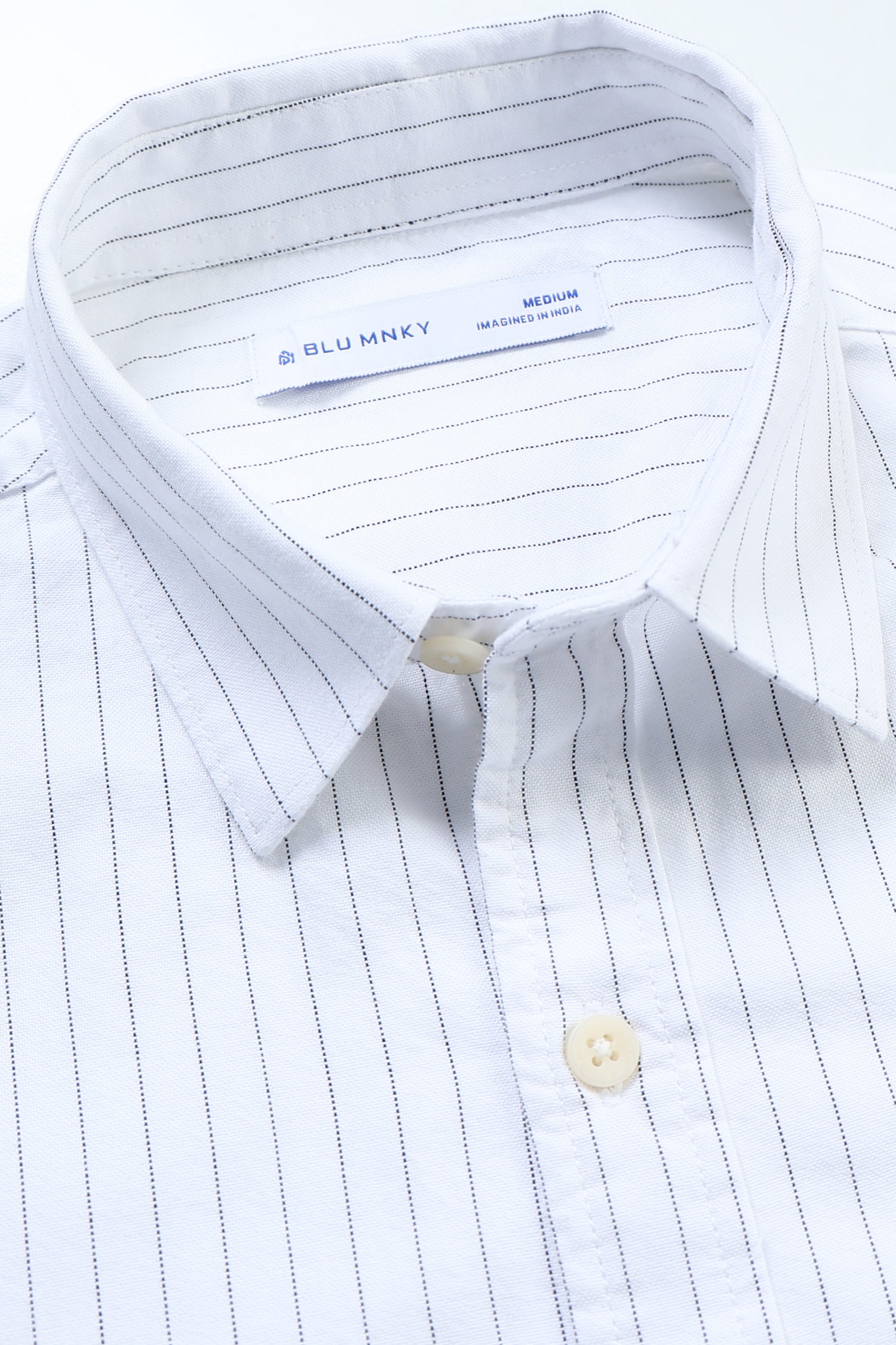 Slim Striped Cotton Oxford Shirt Off White