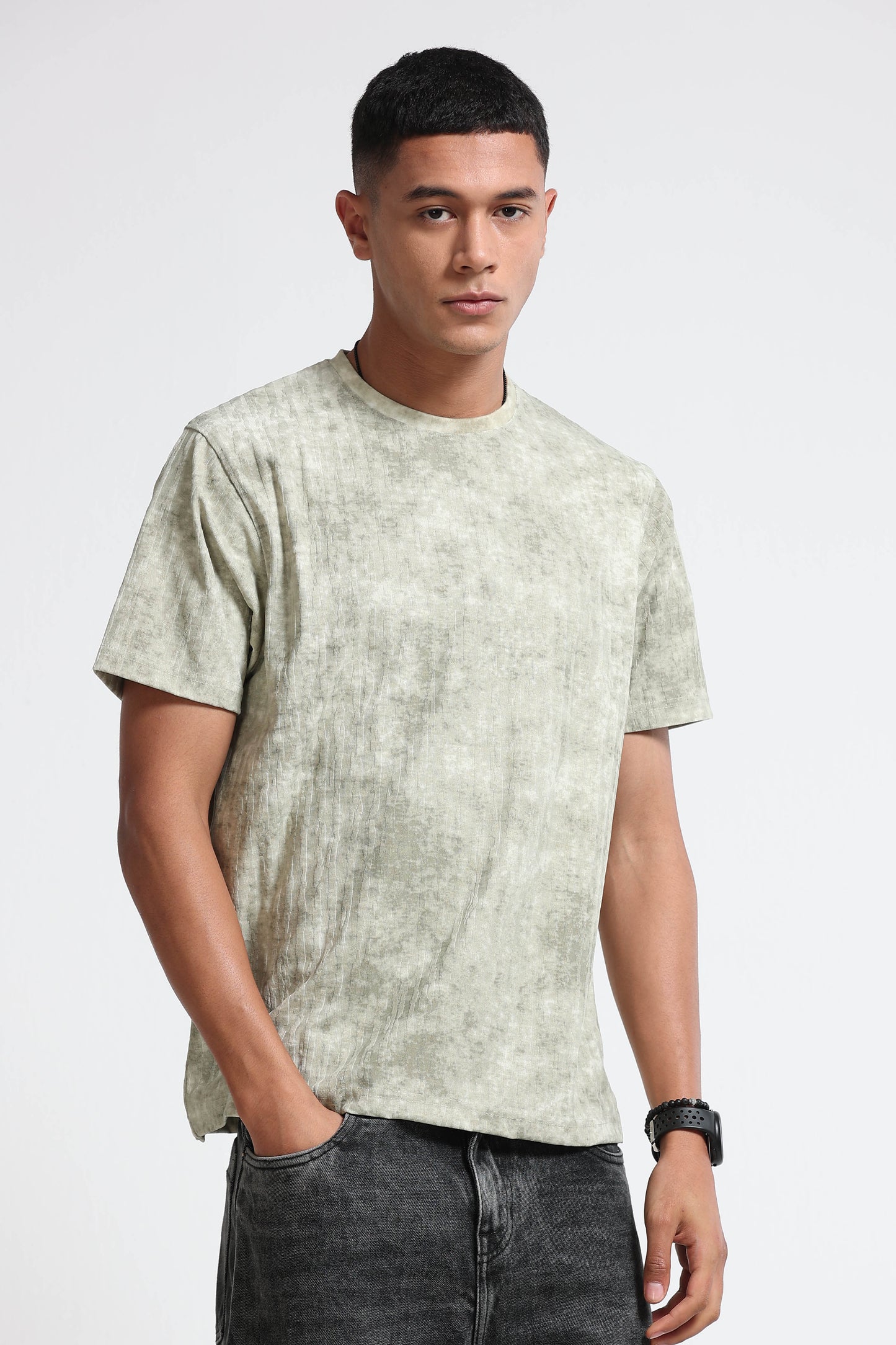 Casual Relaxed Fit Lt Green T-Shirt