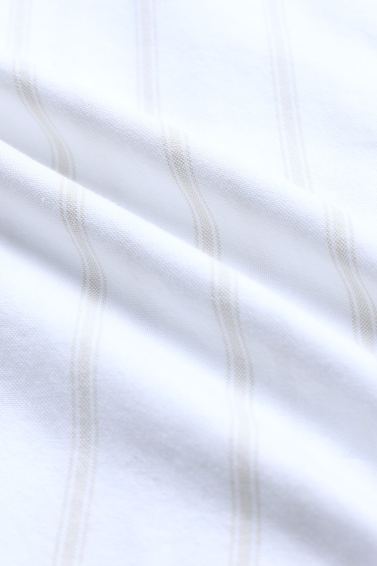 Classic Striped Oxford Cotton Shirt White Beige