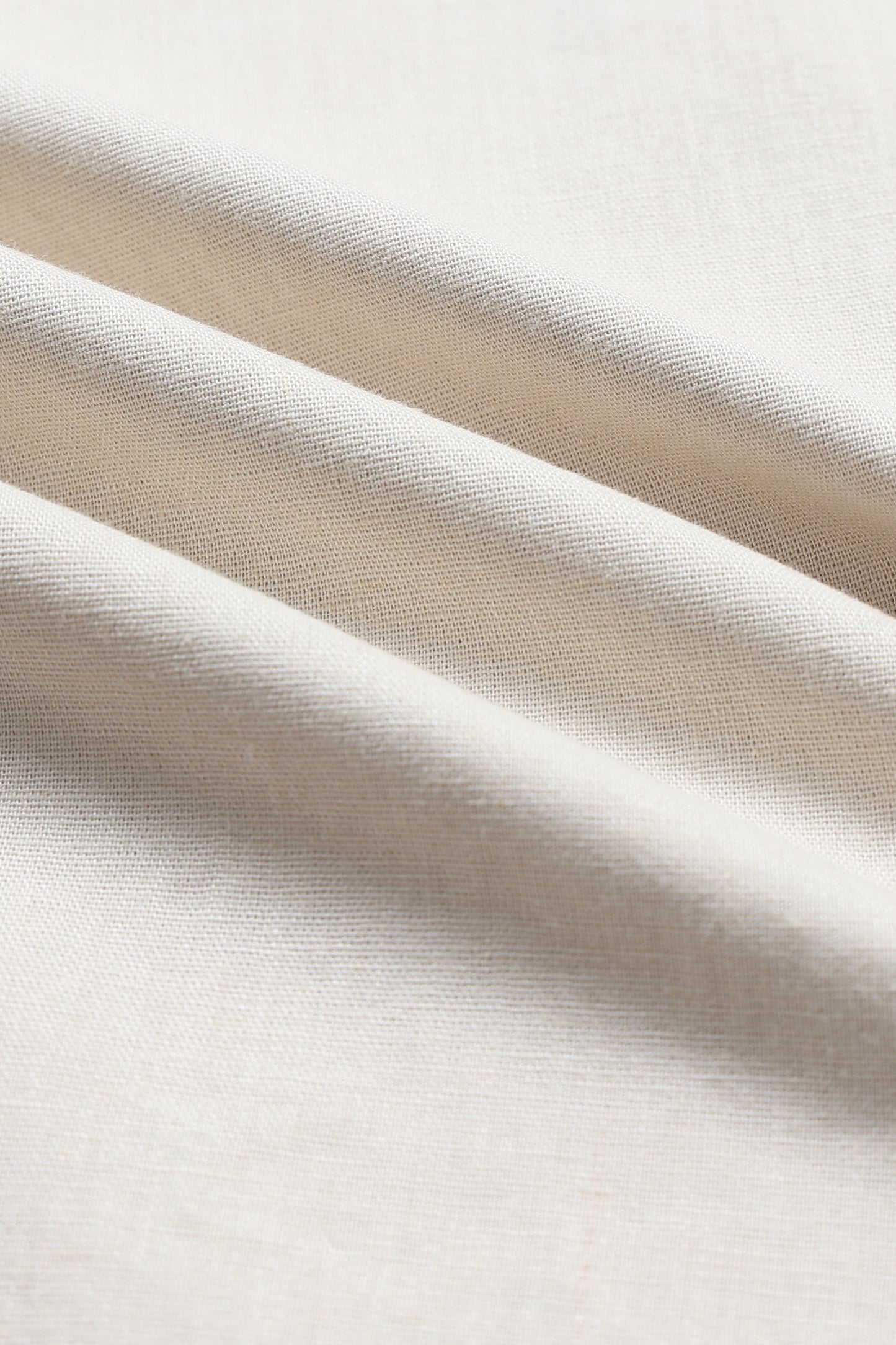 Classic Cotton Linen Button-Down Shirt Cream