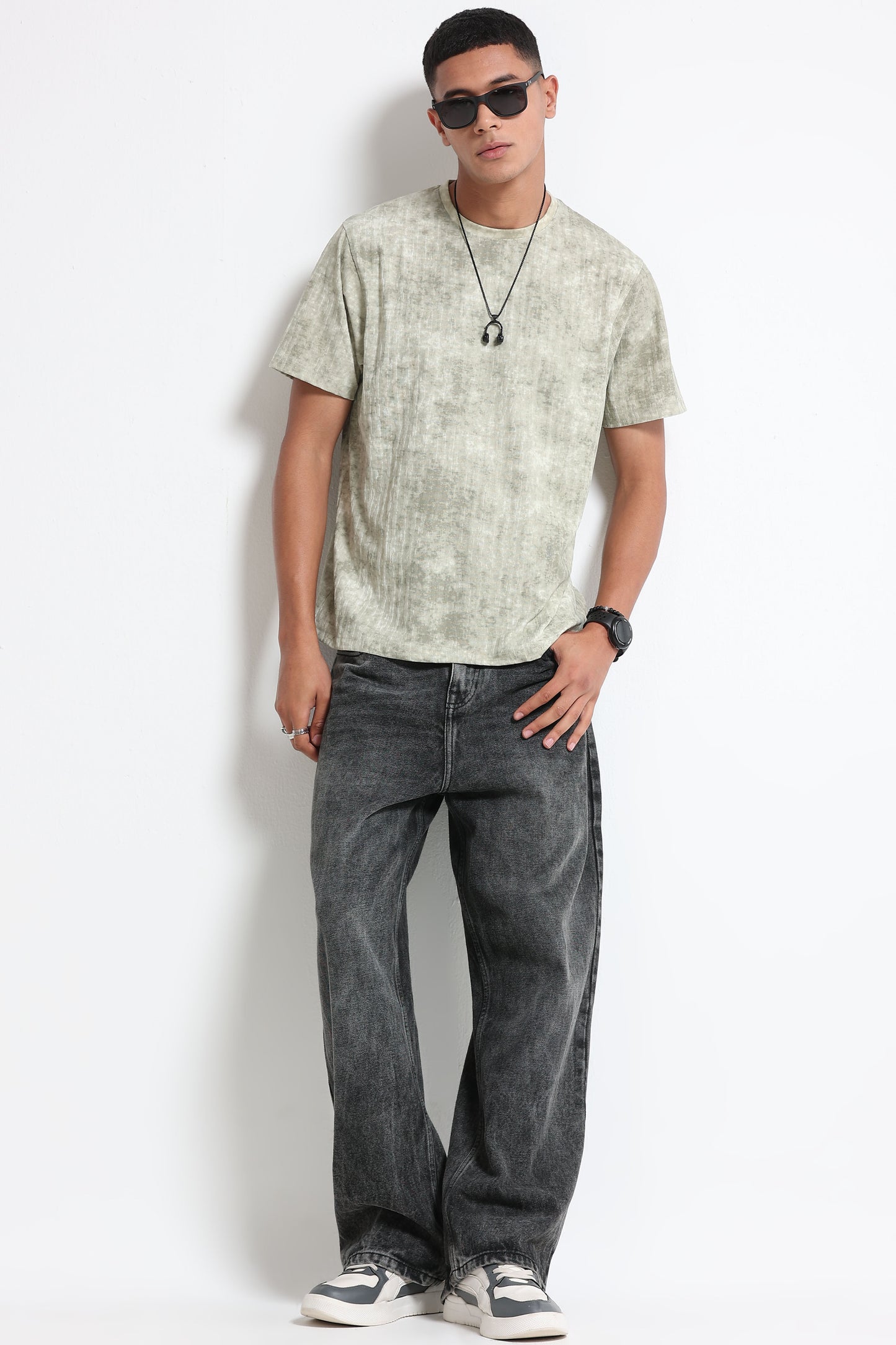 Casual Relaxed Fit Lt Green T-Shirt