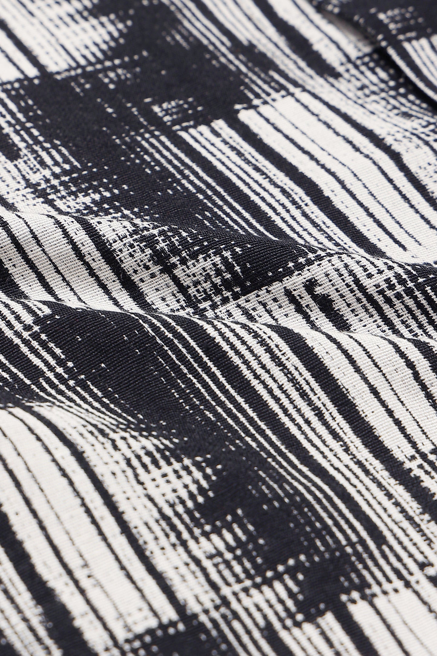 White Black Jacquard Boxy Fit Shirt