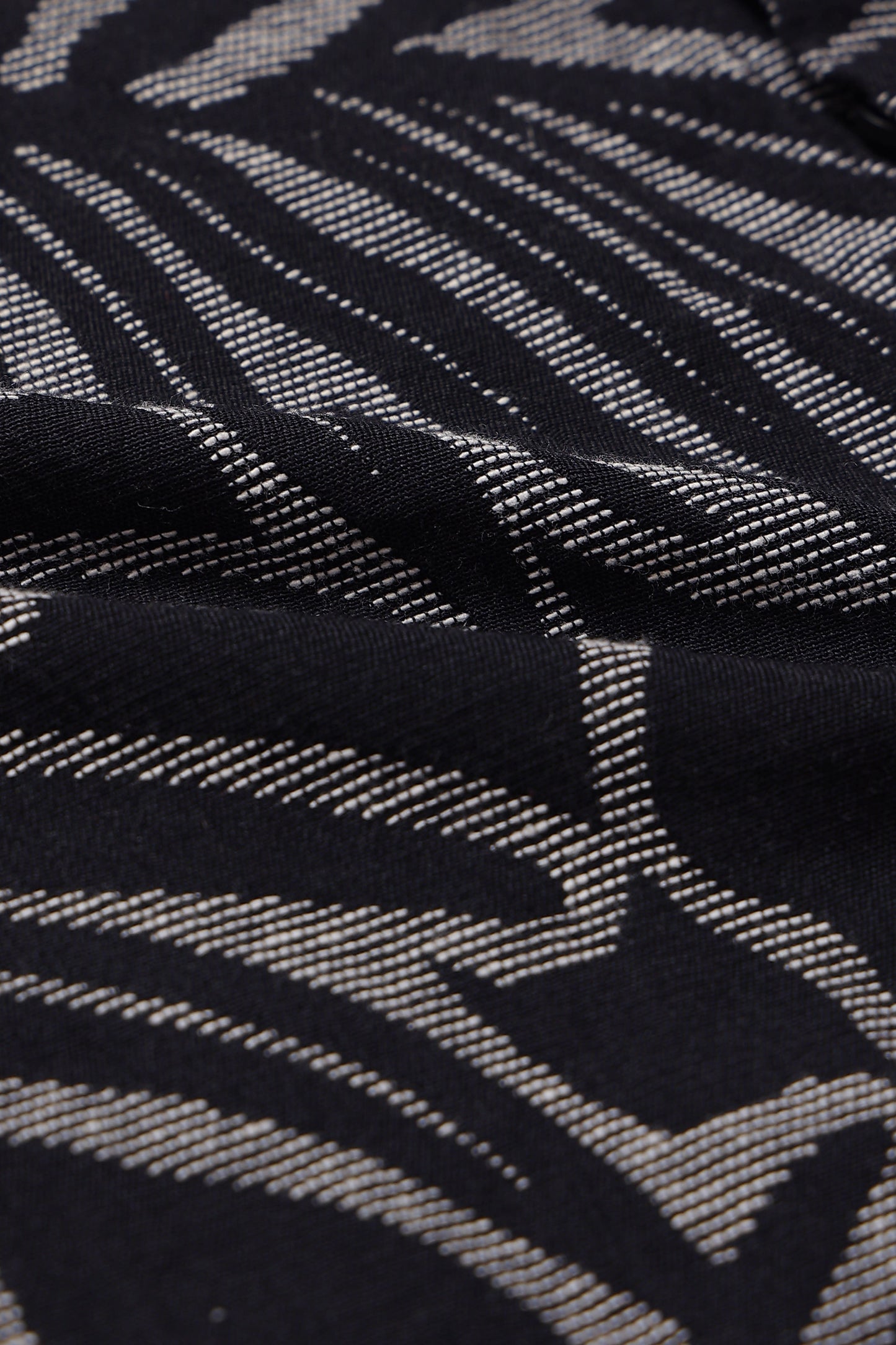 Black White Jacquard Boxy Fit Shirt