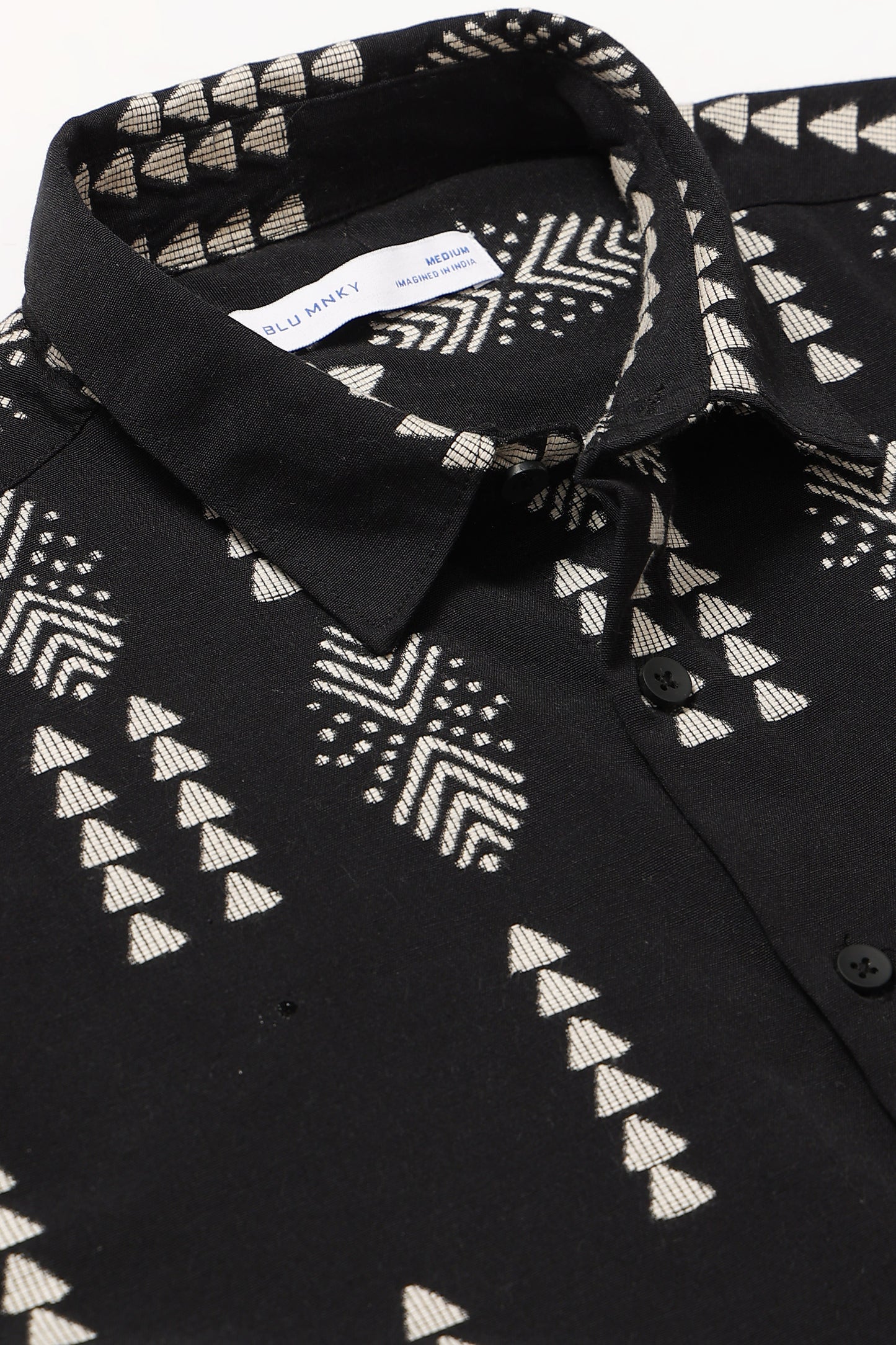 Black Jacquard Boxy Fit Shirt