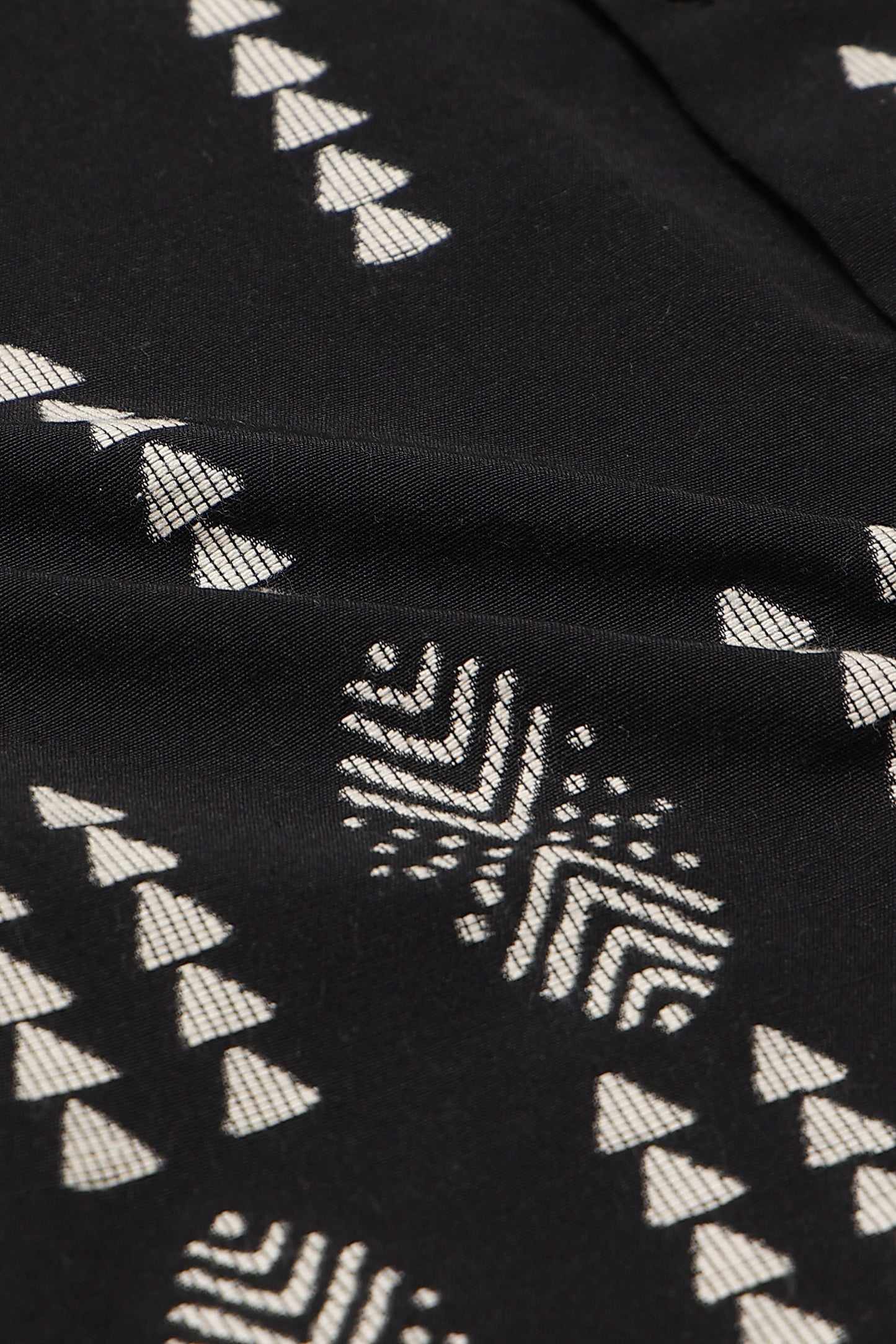 Black Jacquard Boxy Fit Shirt
