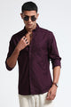 Cotton Oxford Solid Shirt Burgundy