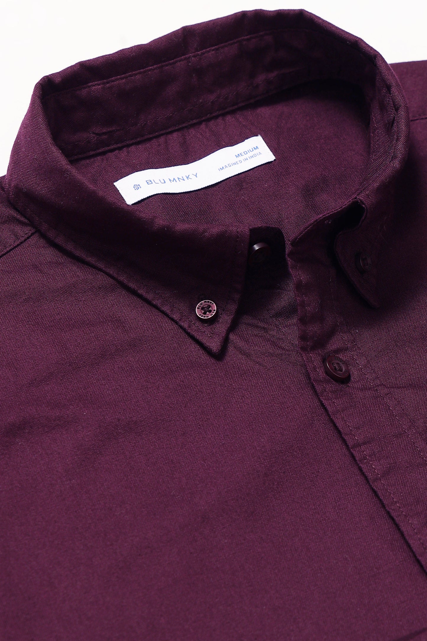 Cotton Oxford Solid Shirt Burgundy