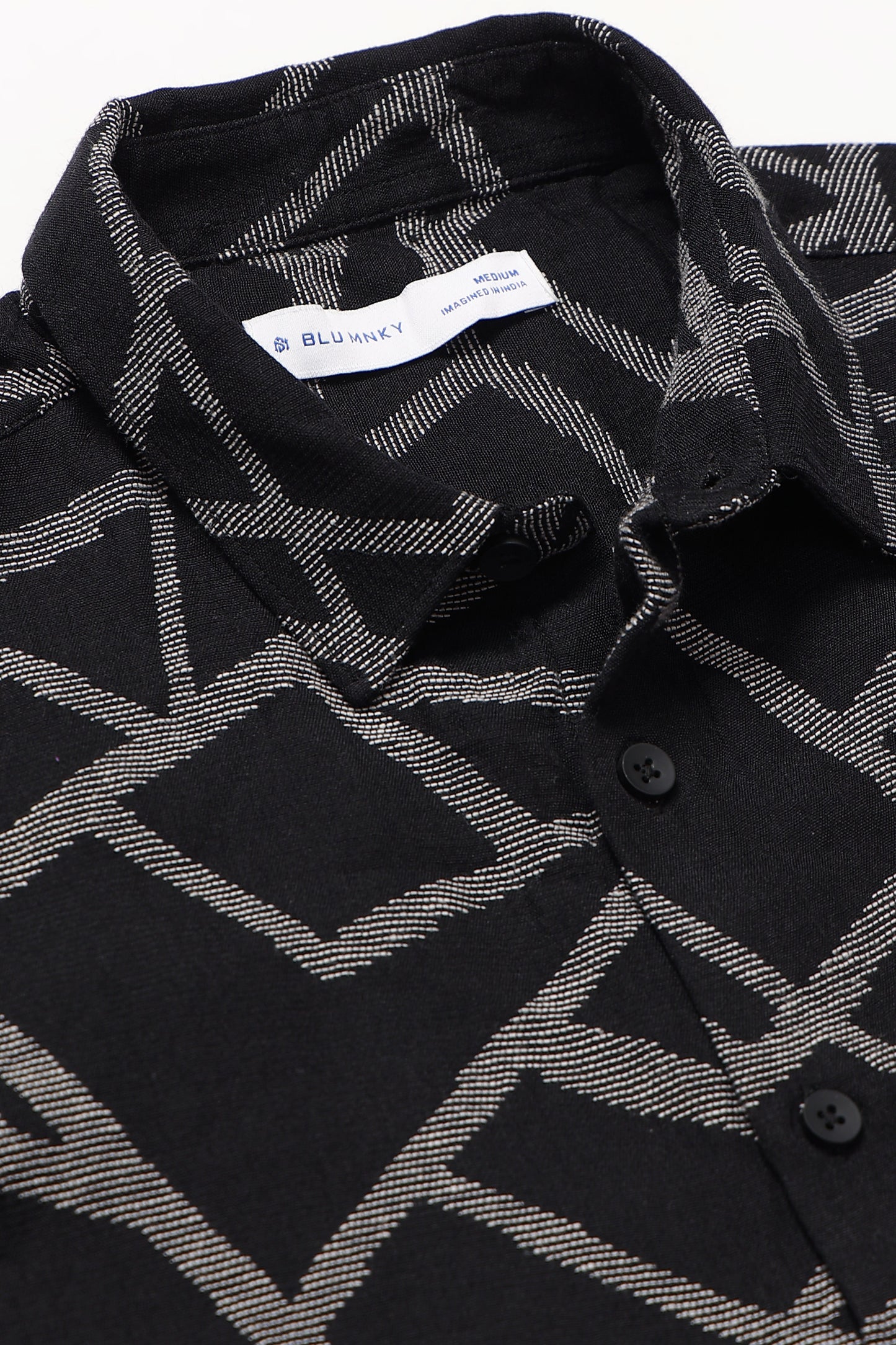 Off-White Black Jacquard Boxy Fit Shirt