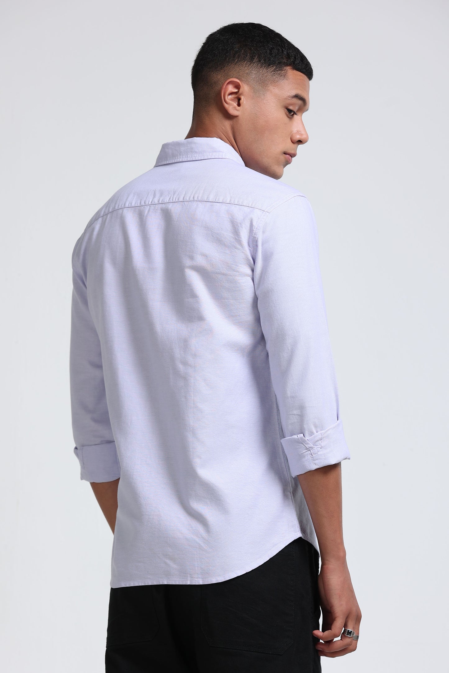 Cotton Oxford Slim Fit Shirt Lavender