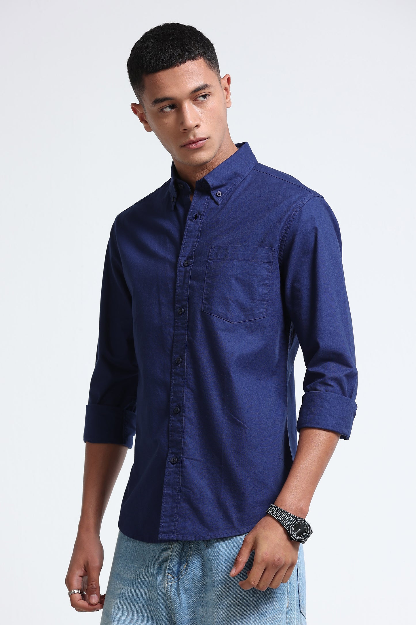 Cotton Oxford Solid Shirt Royal Blue